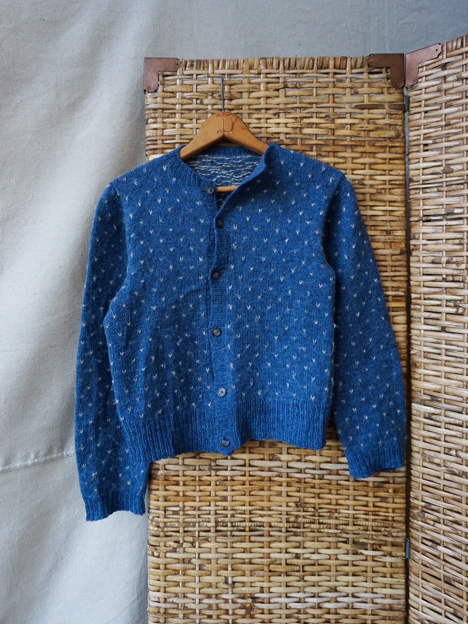 Hand Knit Birdseye Wool Cardigan—[S] – mahshu