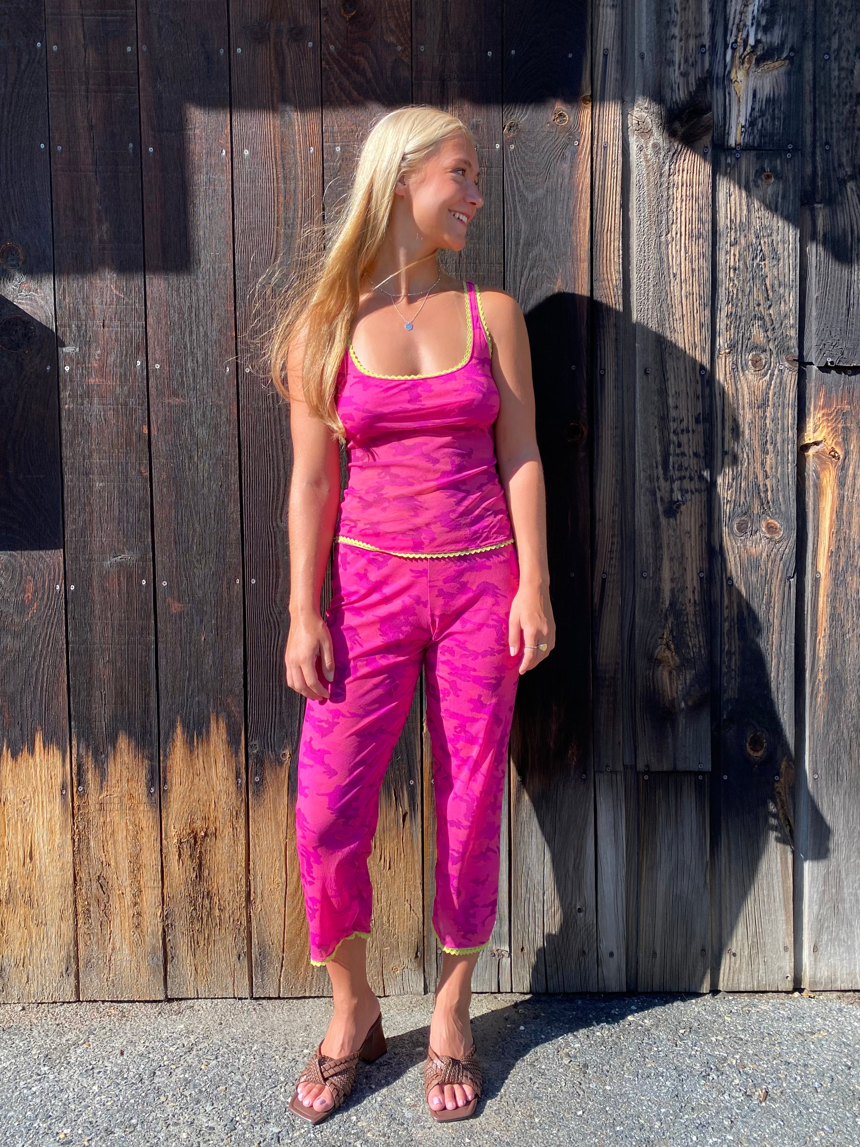Y2K Cosabella Pink Camo Mesh Cami Set—[M] – mahshu