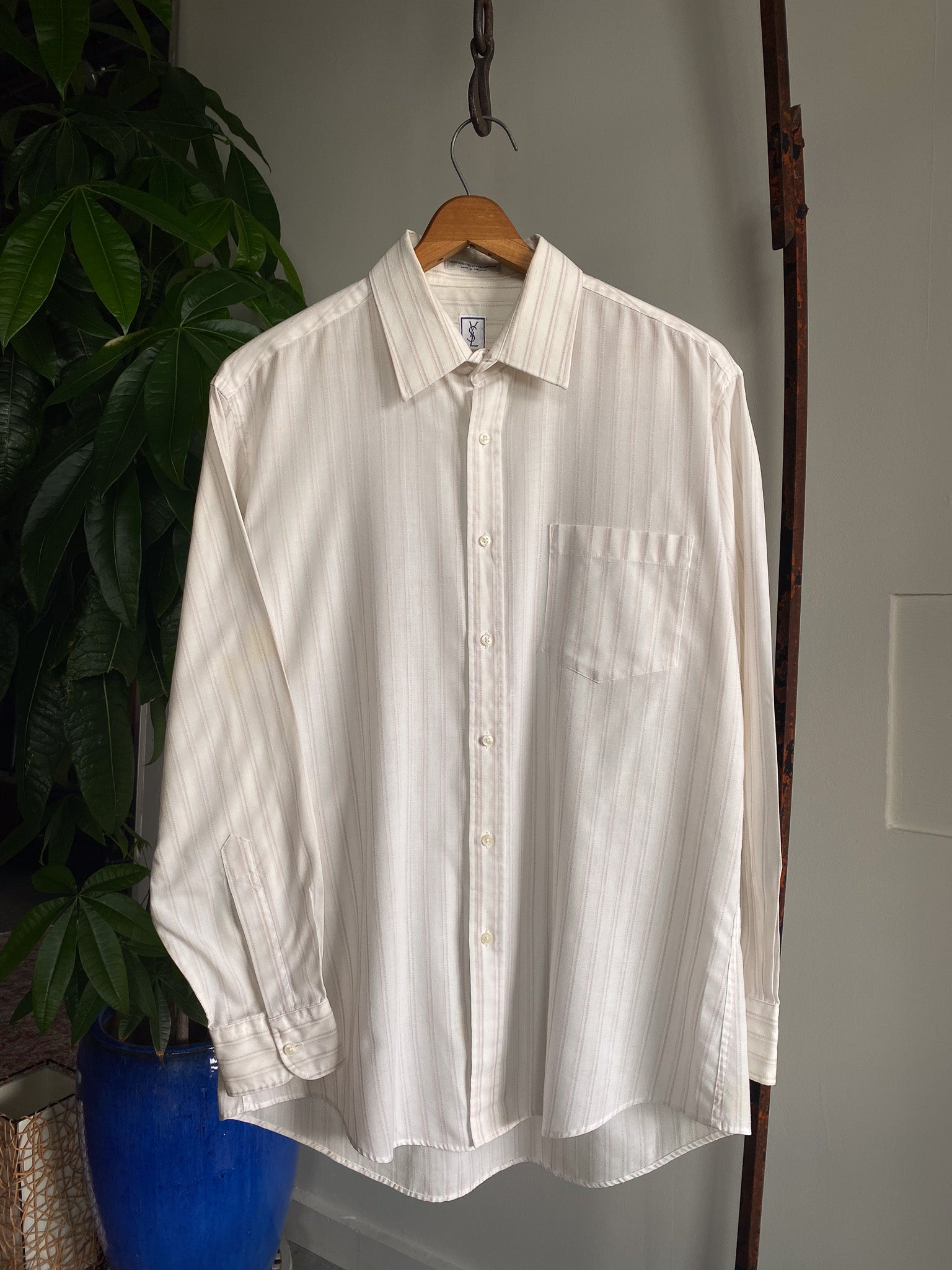 ysl dress shirt Vintage YSL Striped Shirt—[M] – mahshu