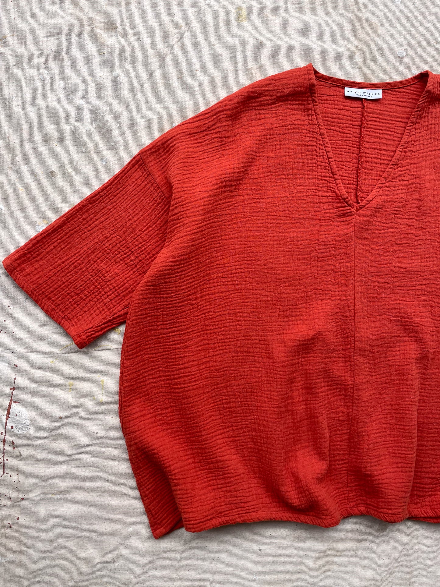 Oversized Linen V-Neck Shirt