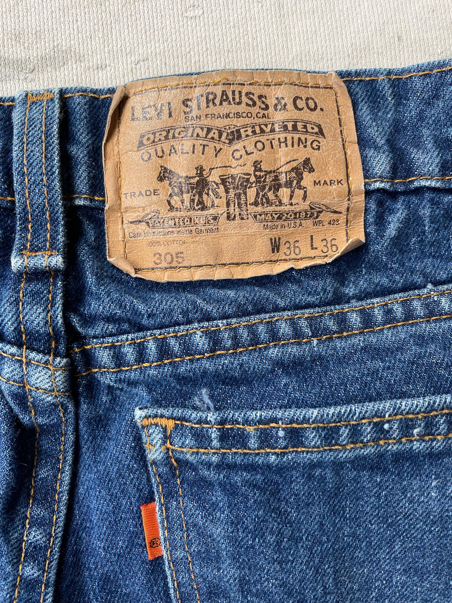 80's Levi's 305 Orange Tab Jeans—[35x36]