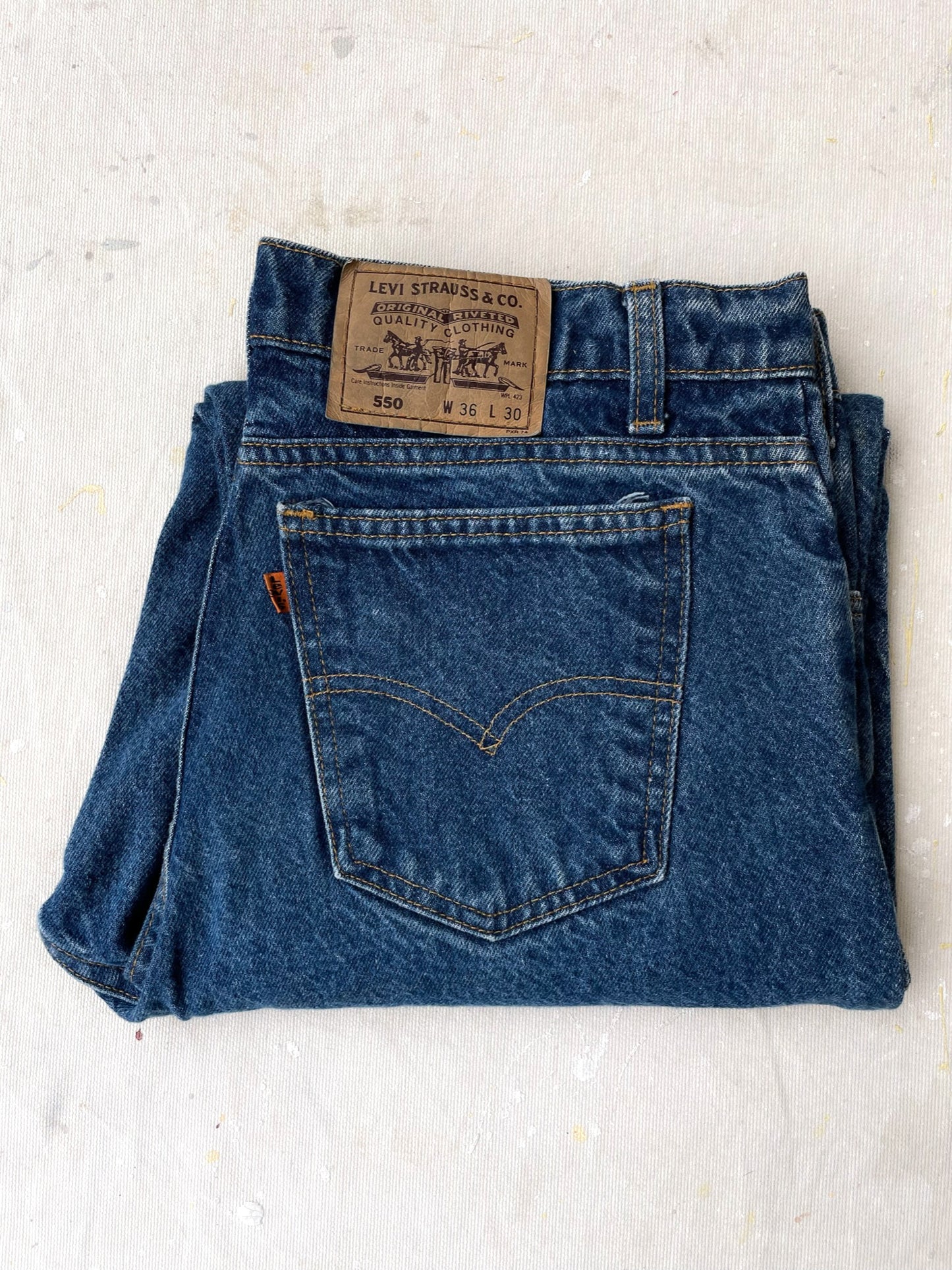 Levi's 550 Orange Tab Jeans—[34X30]