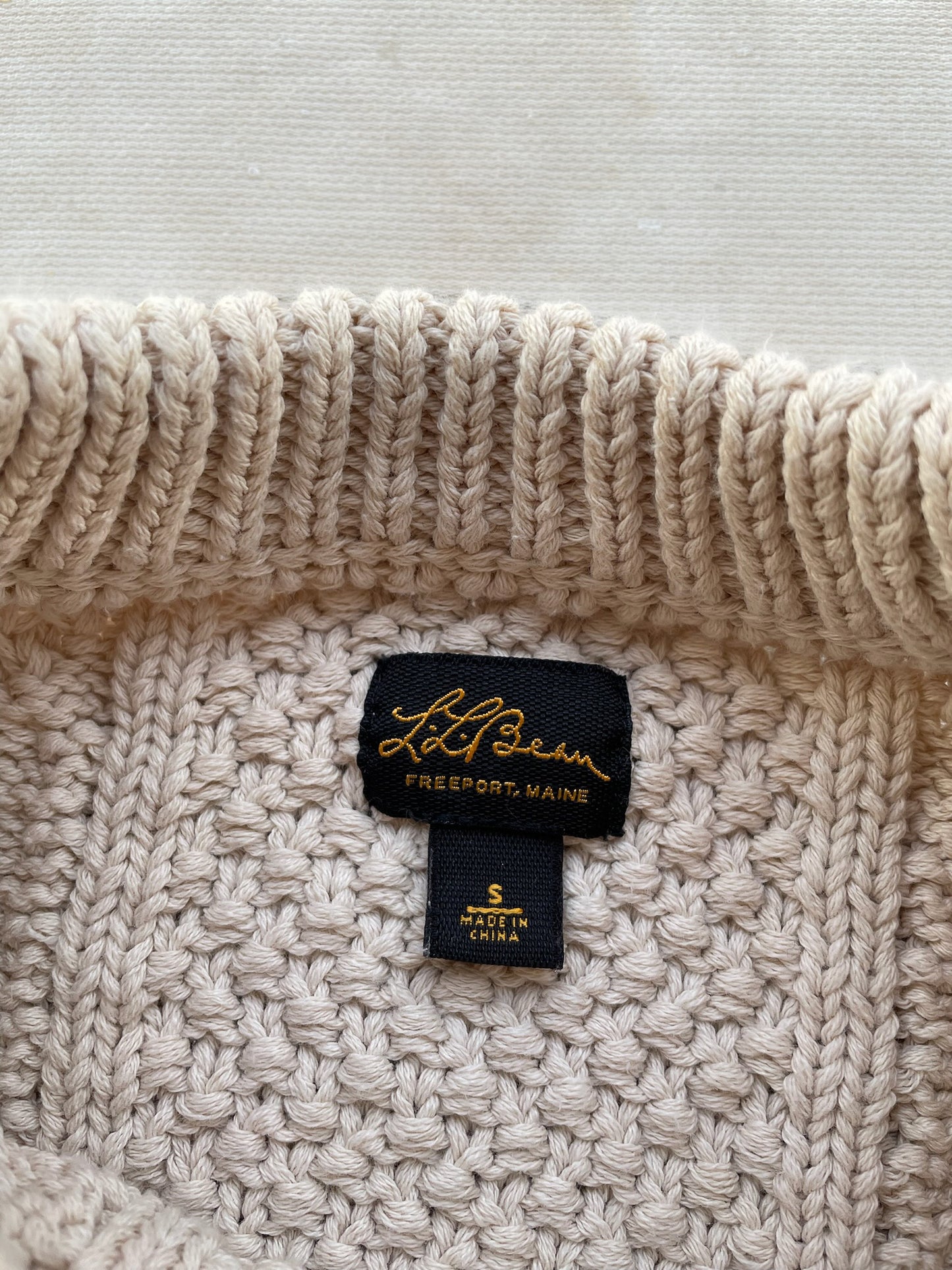 L.L.Bean Fisherman Knit Cotton Sweater—[S/M]