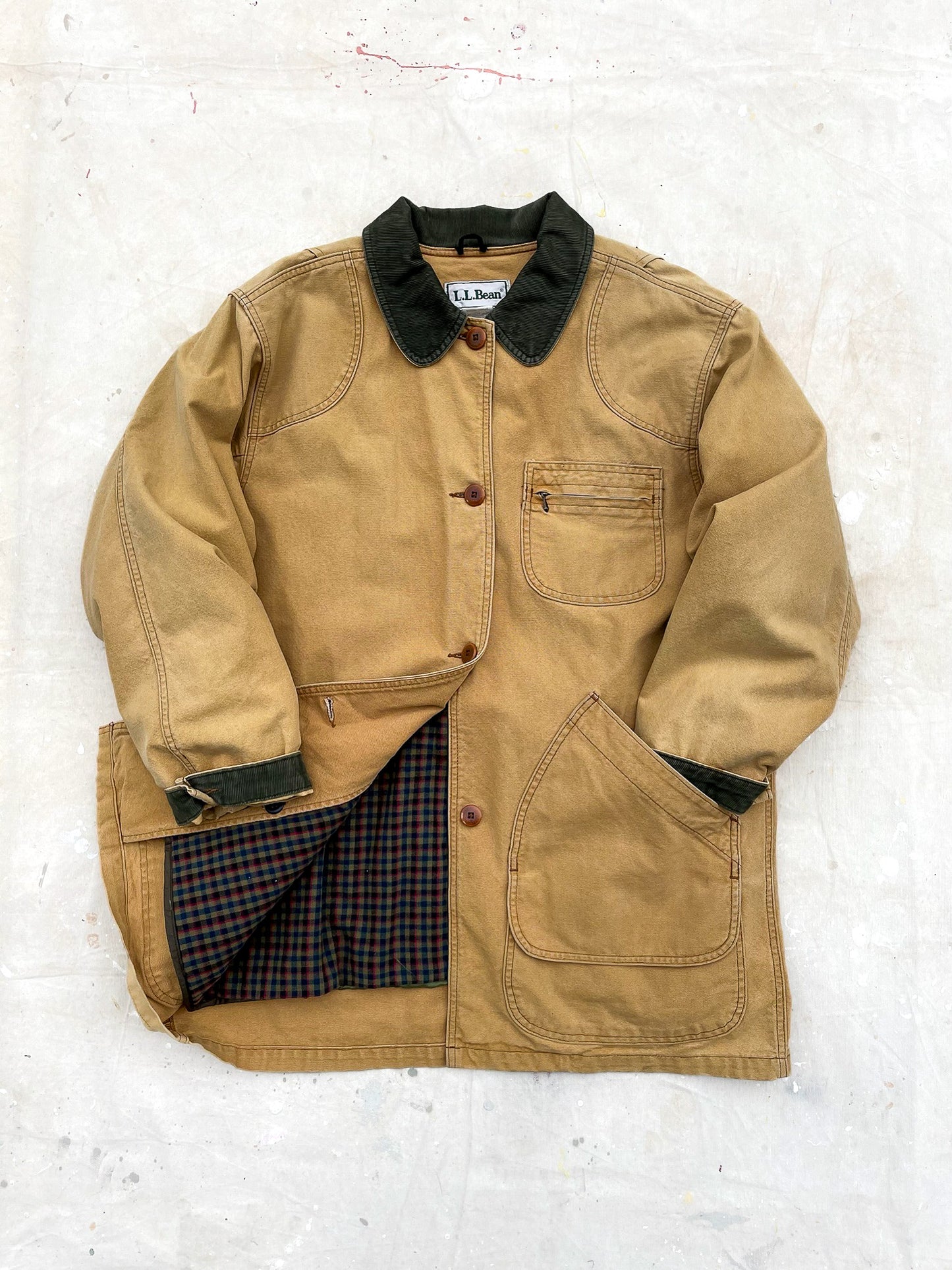 L.L. Bean Flannel Lined Barn Coat—[L]