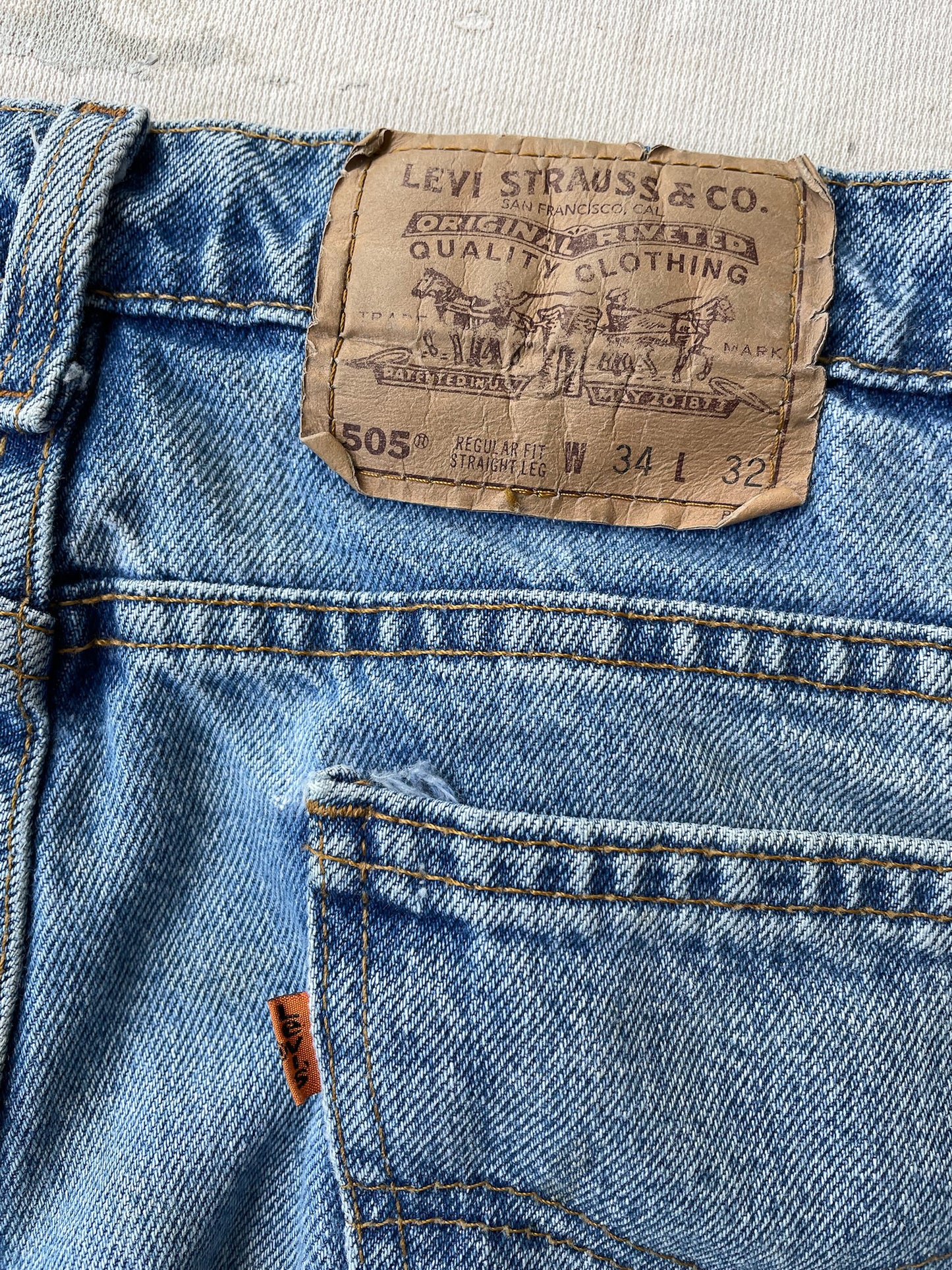 90's Levi's 505 Orange Tab—[33x32]