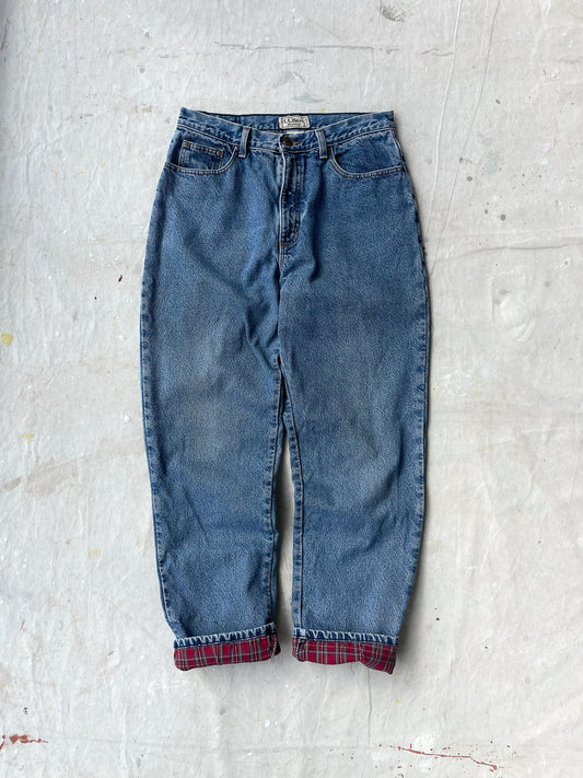 90's L.L.Bean Flannel Lined Jeans—[31x31]