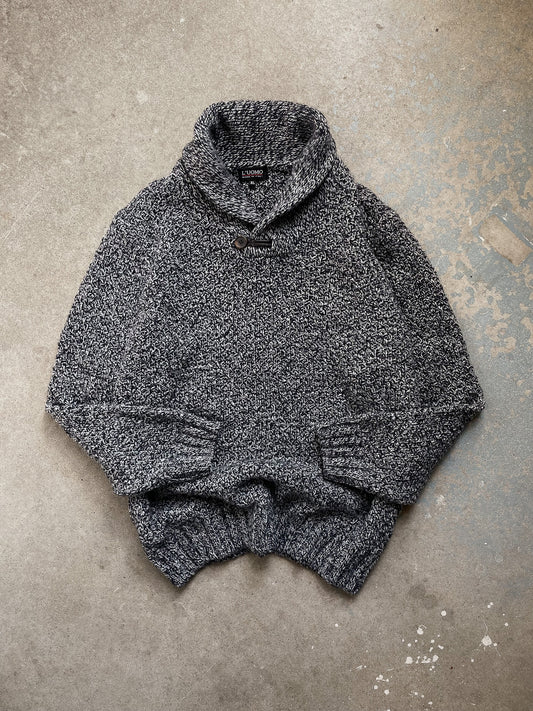 L’uomo Shawl Collar Wool Sweater—[XL]