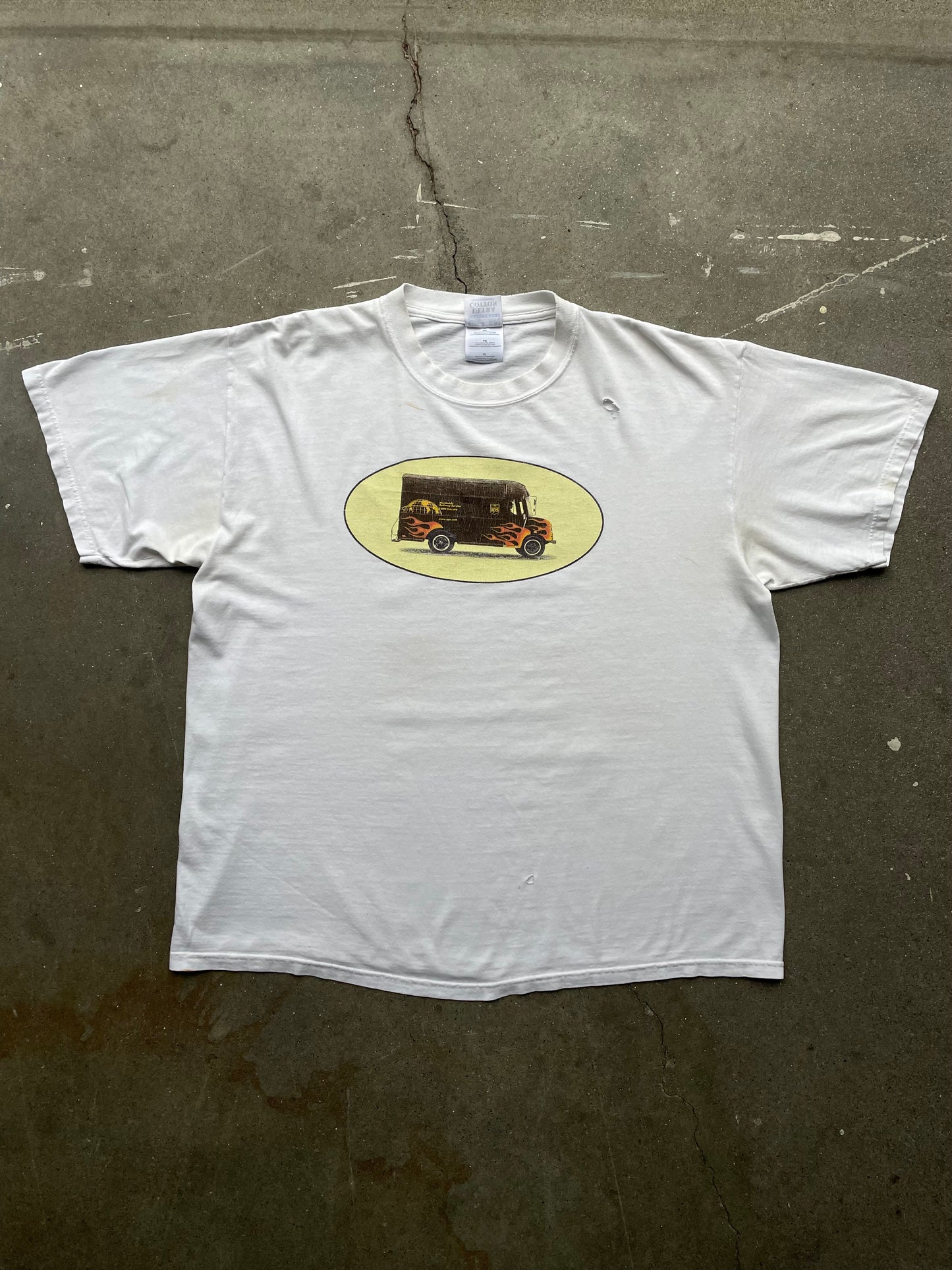 90s Flames UPS Race Car T-Shirt—[XL]