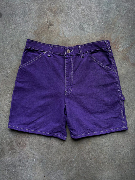 80's Over Dyed Purple Carpenter Shorts—[32]