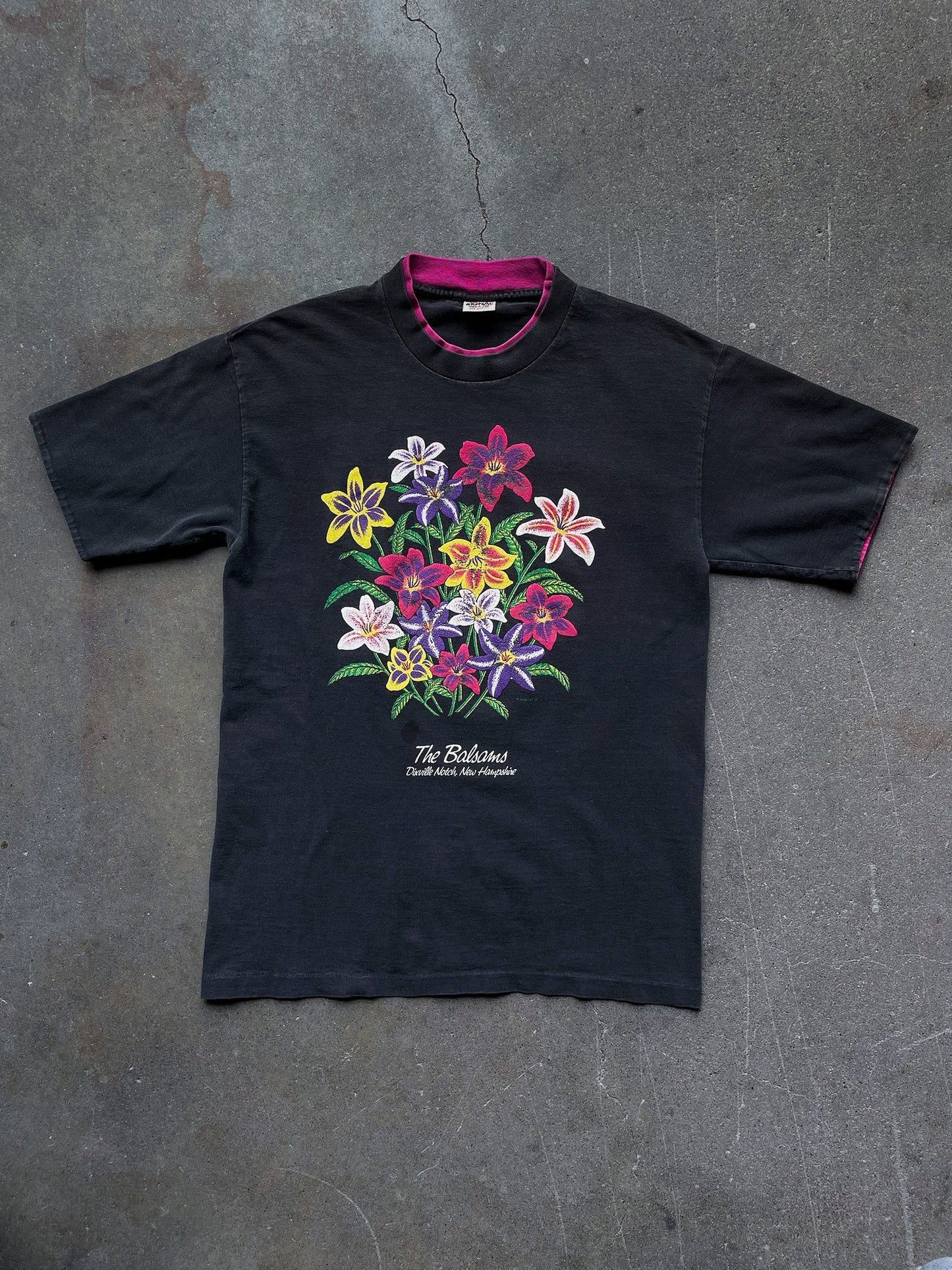 80's The Balsams New Hampshire Double Collar Daylily T-Shirt—[M]