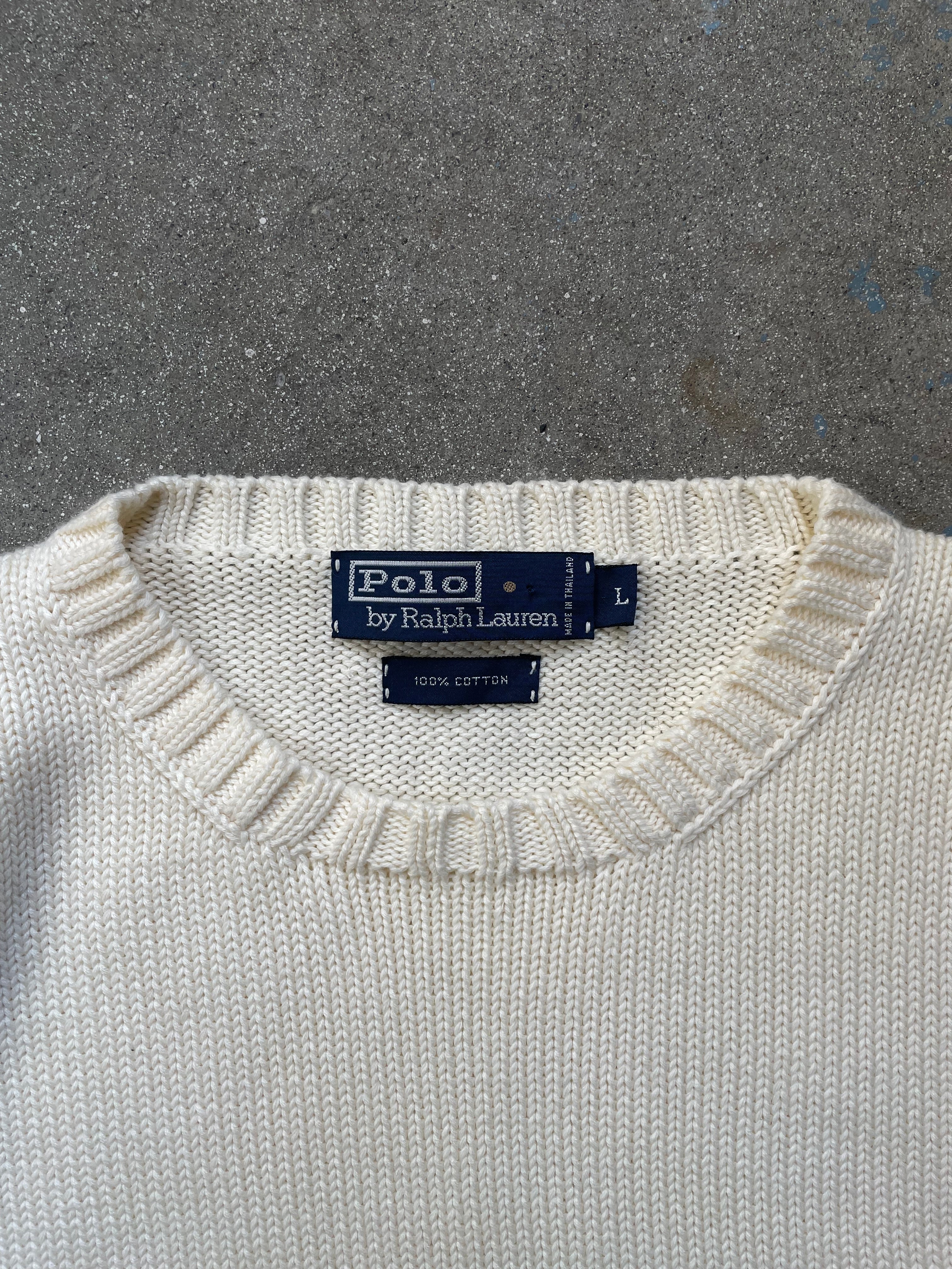 トップス 90s polo by ralph lauren cotton knit L Vintage 90s Polo Ralph Lauren Cotton Knit Quarter Zip