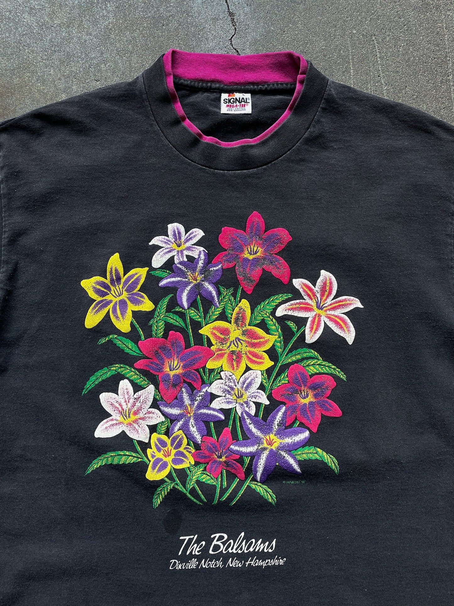 80's The Balsams New Hampshire Double Collar Daylily T-Shirt—[M]