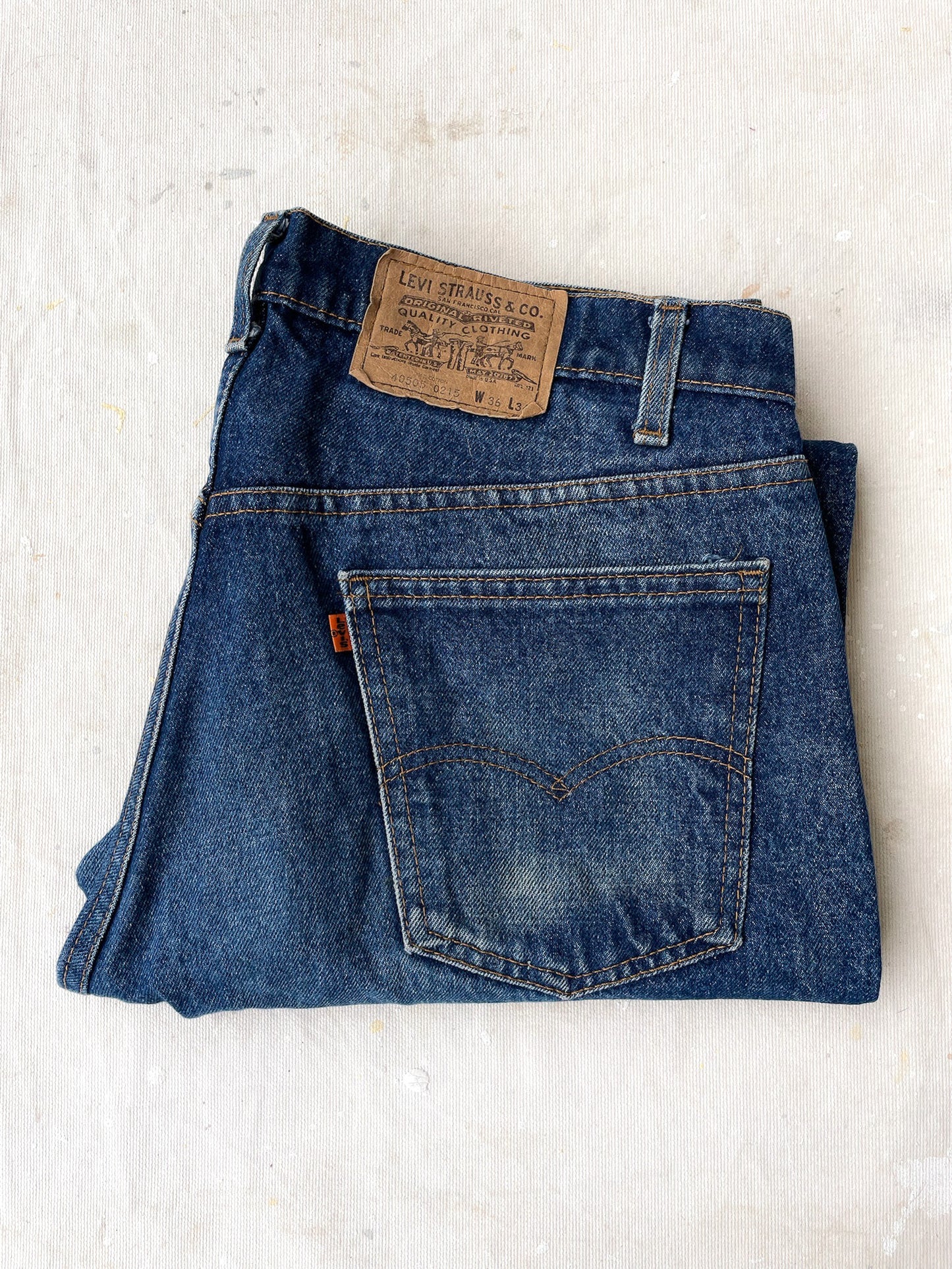 80's Levi's 505 Orange Tab Jeans—[35X34]