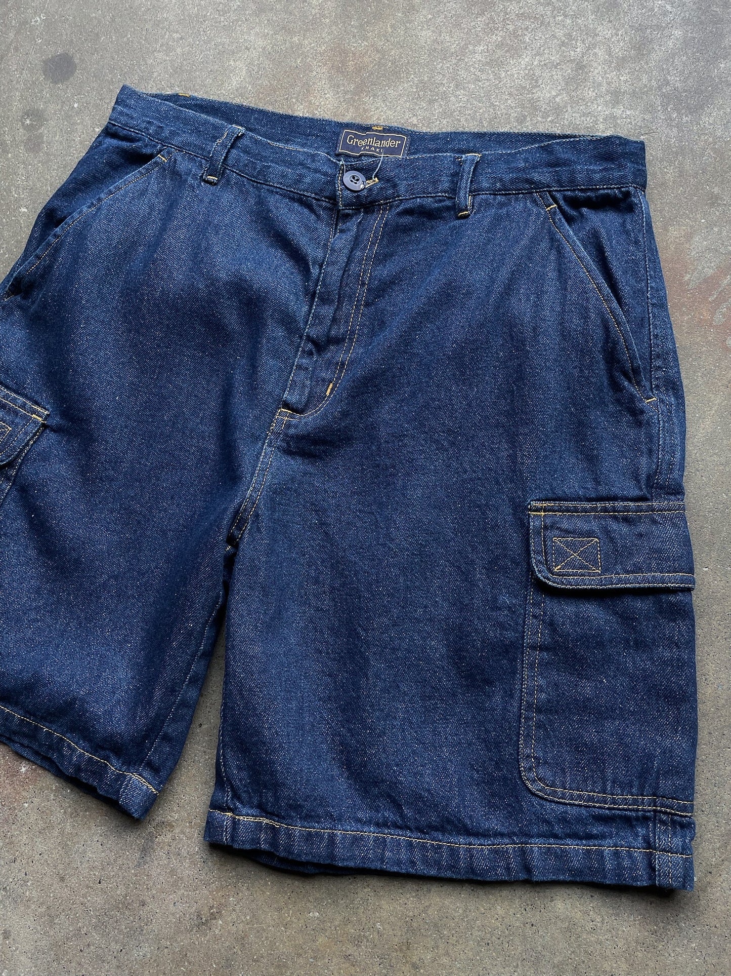 Denim Cargo Shorts—[32]