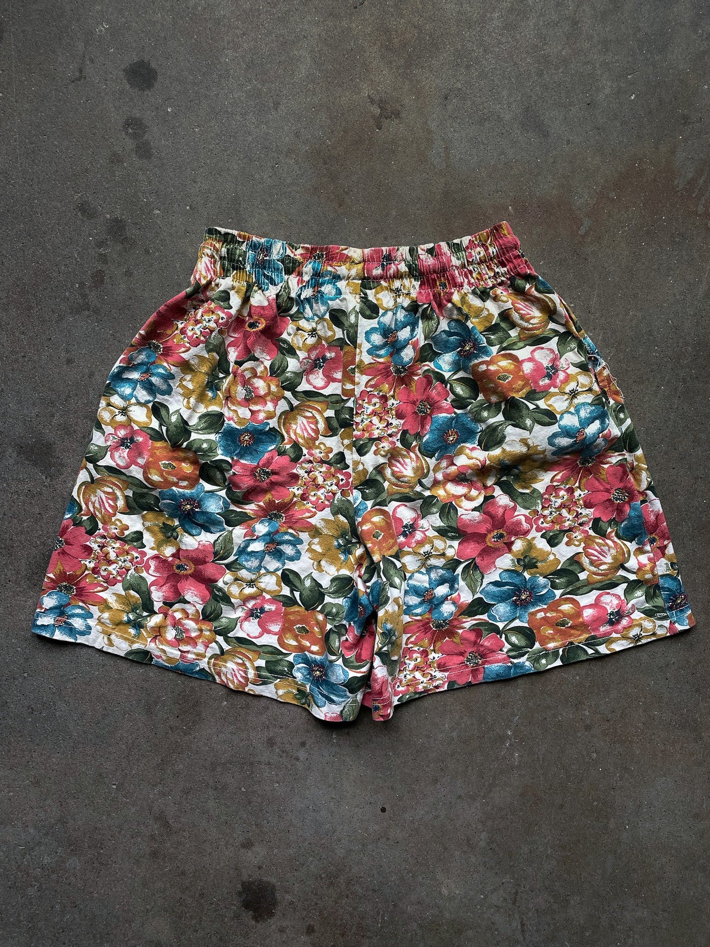 90's Floral Blockprint Shorts—[M]