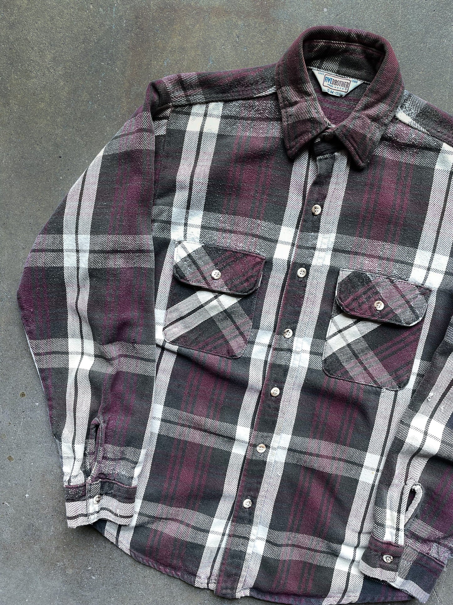 80's Five Brother Plaid Flannel Shirt—[M/L]