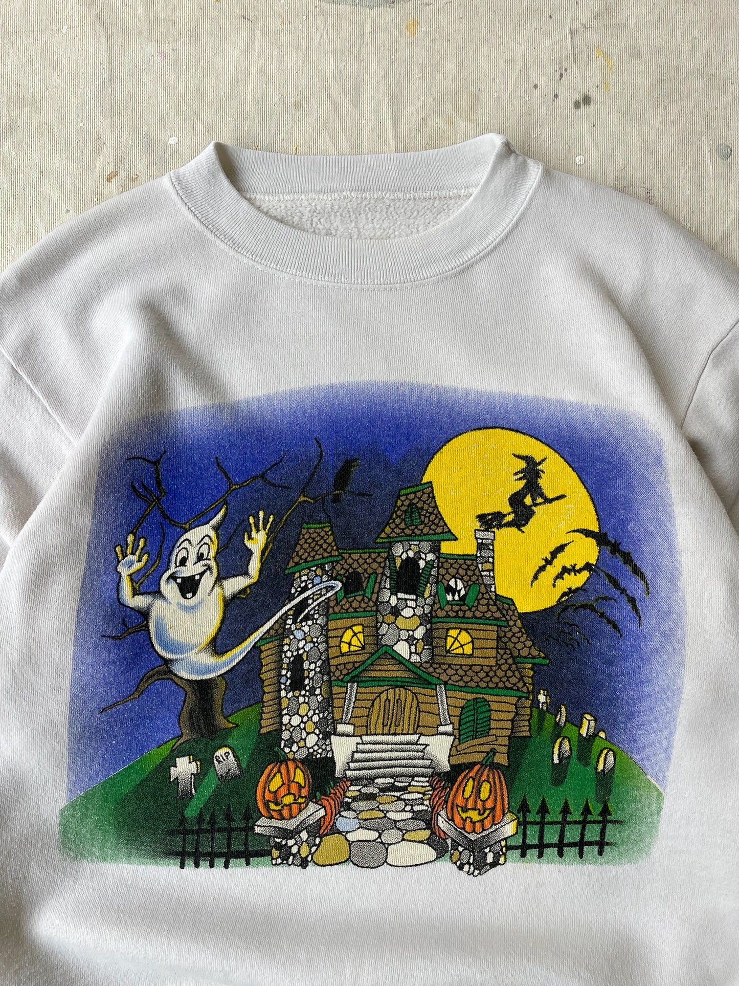90's Haunted House Halloween Crewneck—[M]