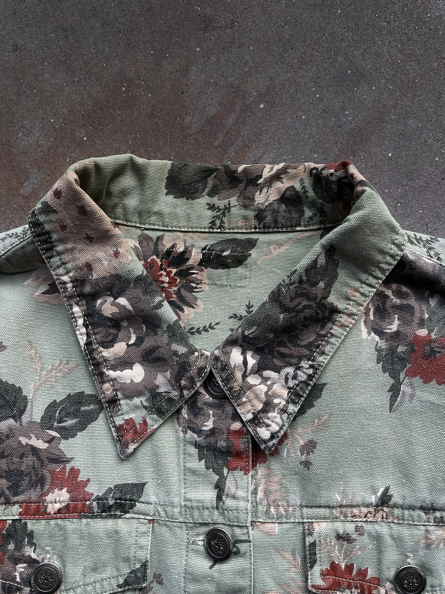 Floral Denim Trucker Jacket—[S/M]