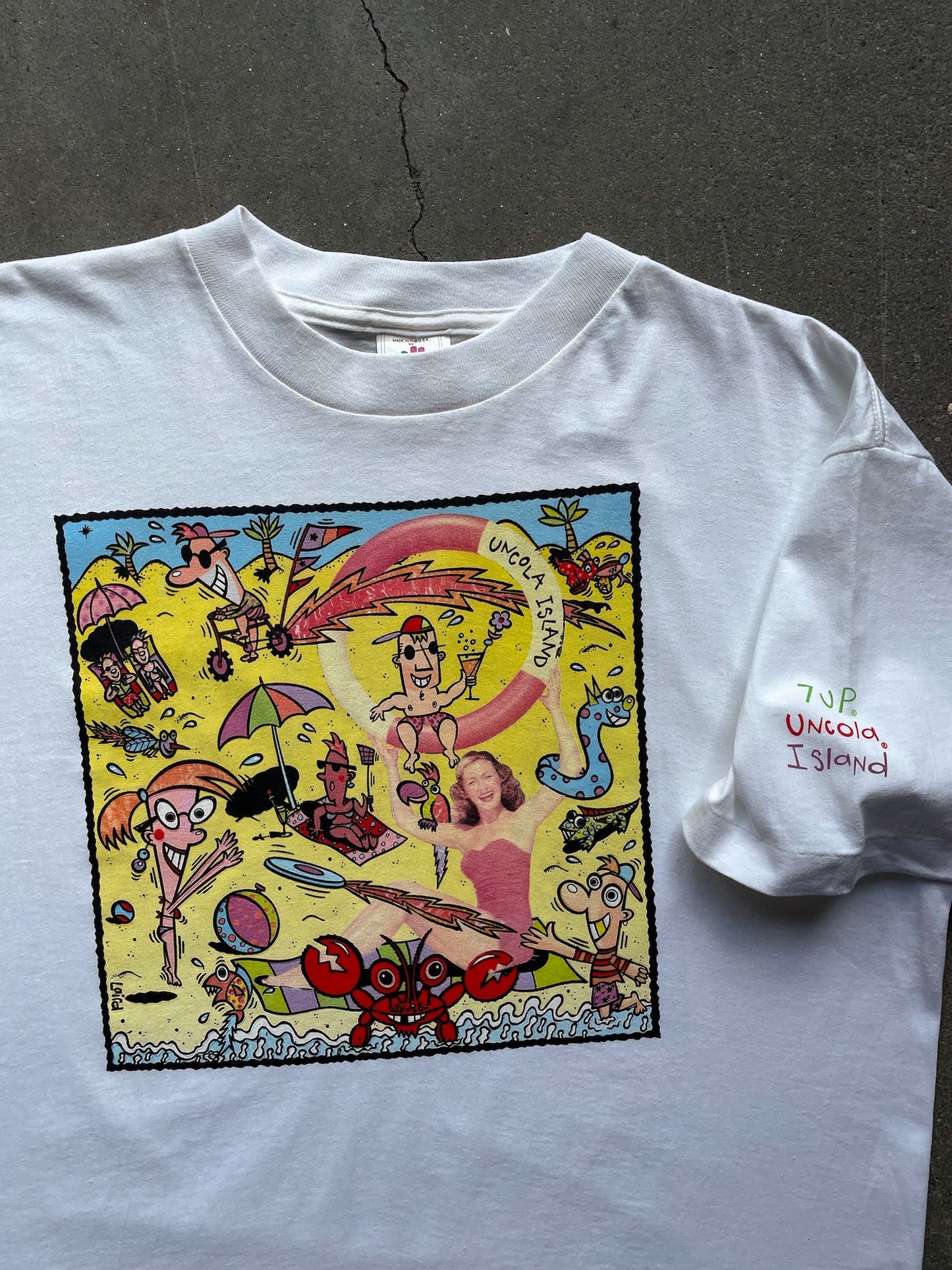 90's Uncola Island Surfing T-Shirt—[XL]