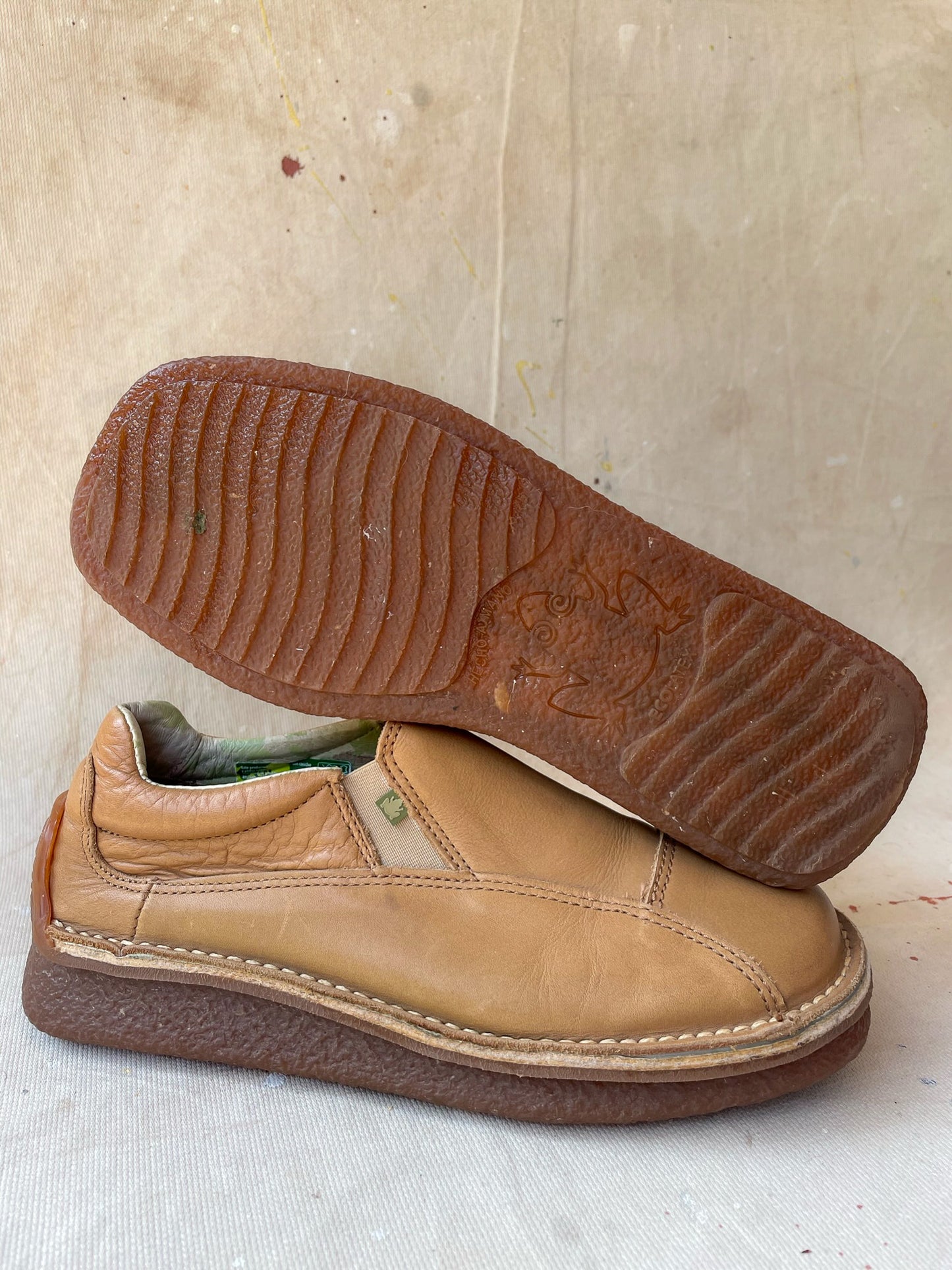 SLIP ON LEATHER SHOES—[7W]