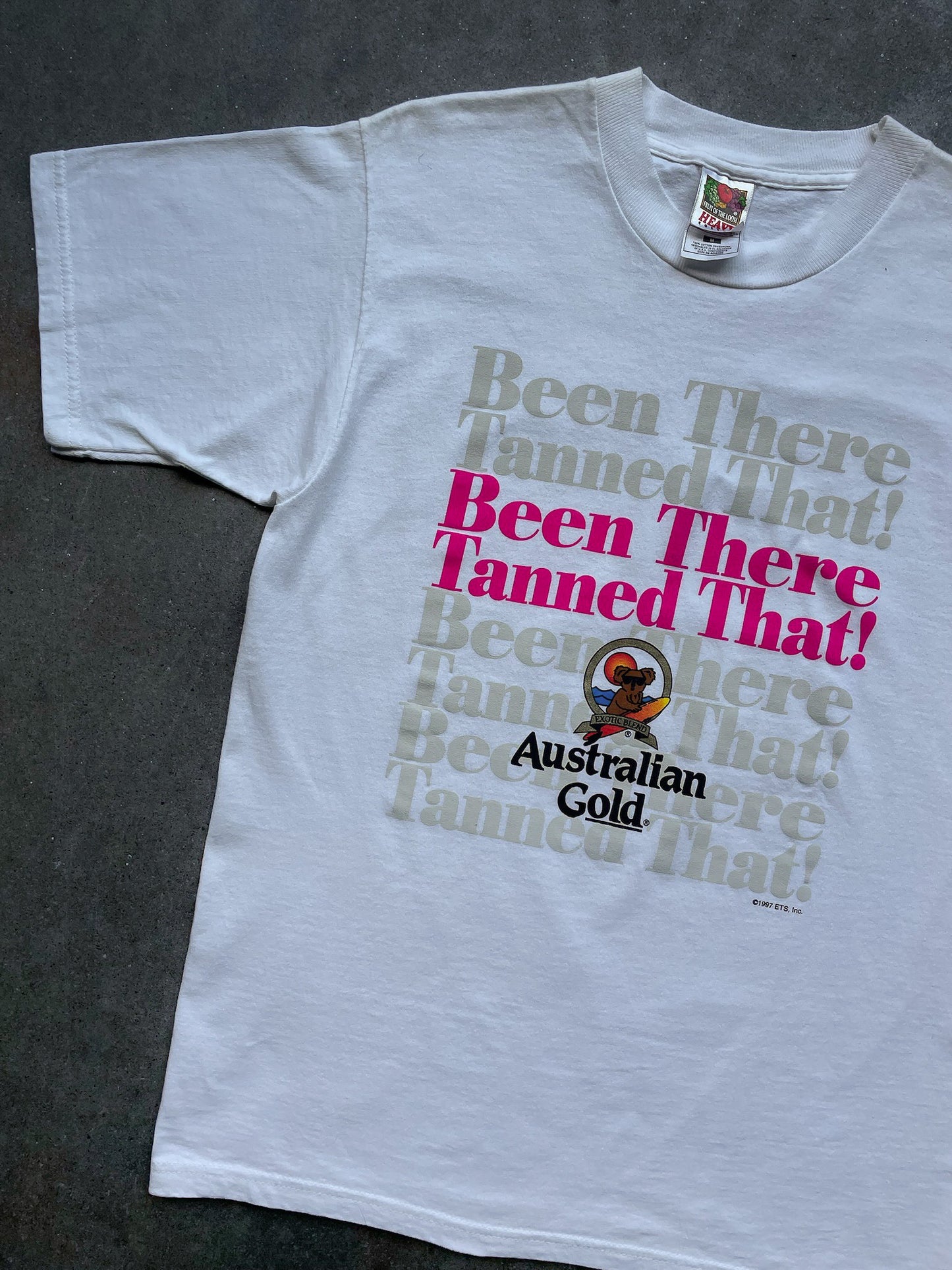 90's Australian Gold Been There Tanned That T-Shirt—[S/M]