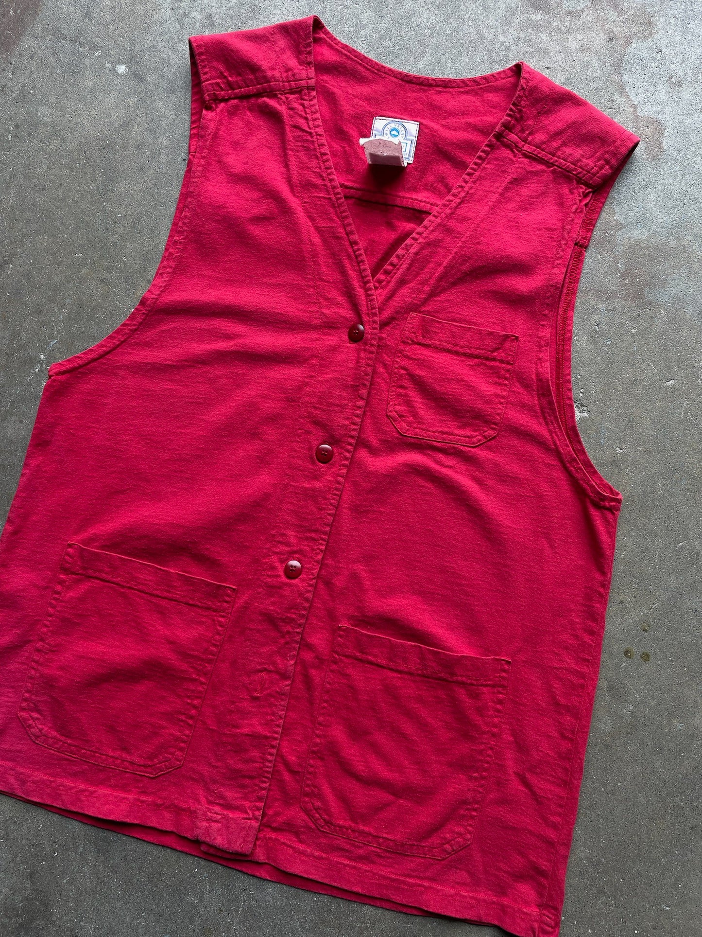 Vintage Red Cotton Studio Vest—[M]