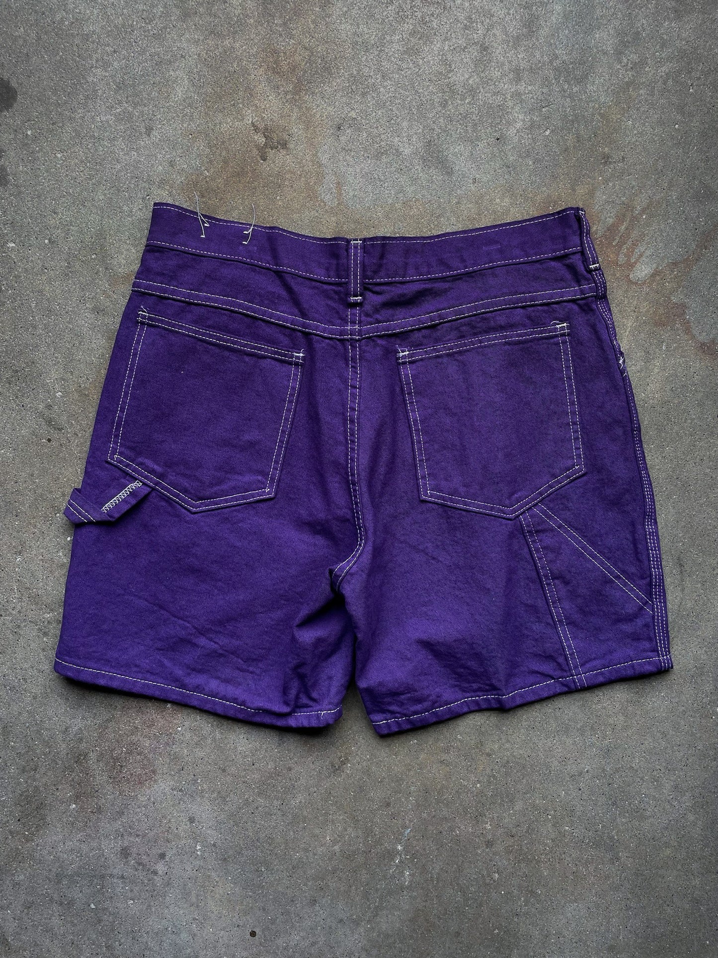 80's Over Dyed Purple Carpenter Shorts—[32]