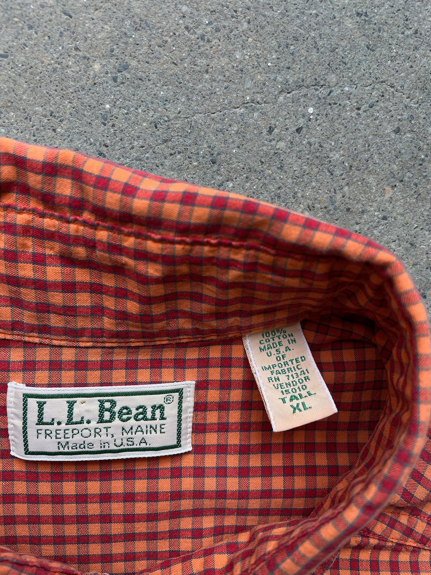 90's L.L.Bean Gingham Check Short Sleeve Shirt—[XL]