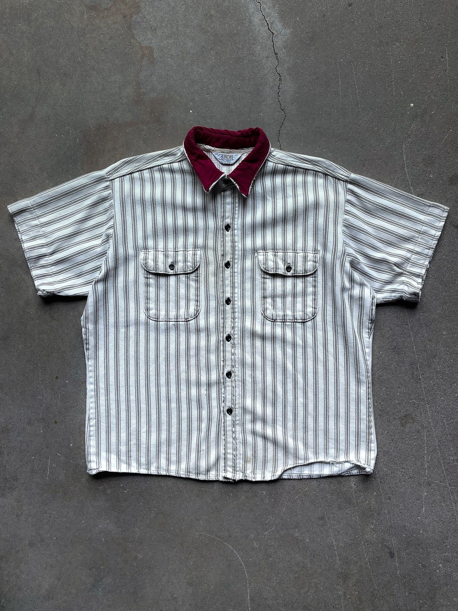 80's Five Brothers Ticking Stripe Shirt—[XL] – mahshu