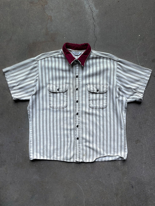 80's Five Brothers Ticking Stripe Shirt—[XL]