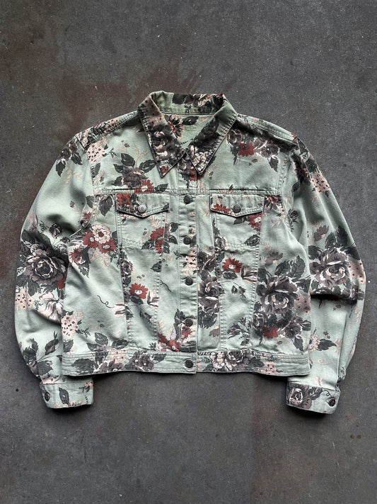 Floral Denim Trucker Jacket—[S/M]