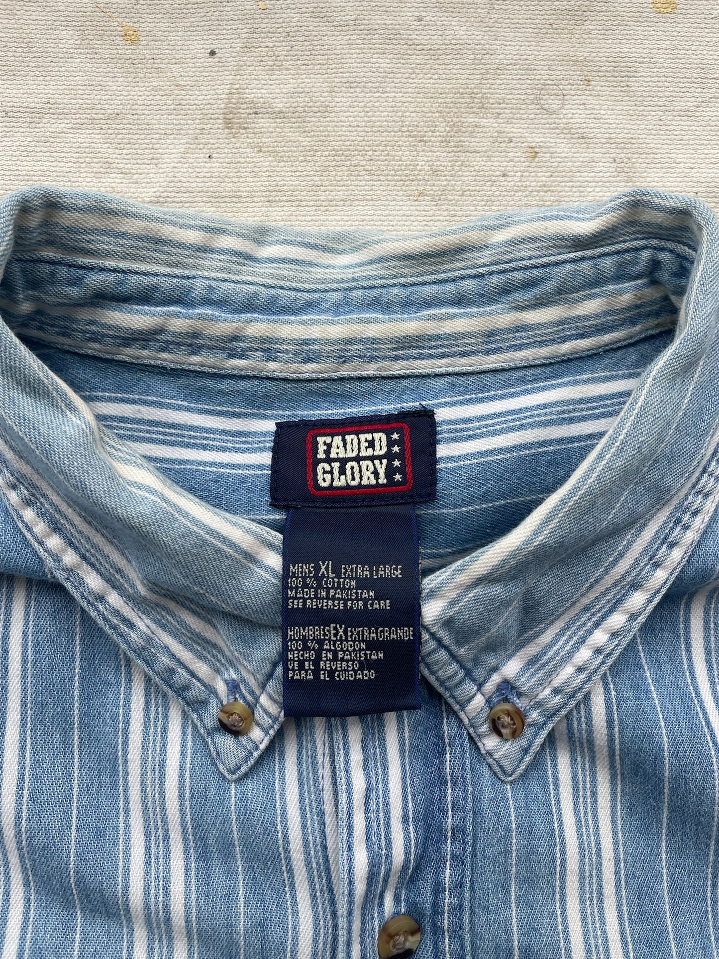 90's Faded Glory Striped Shirt—[XL]
