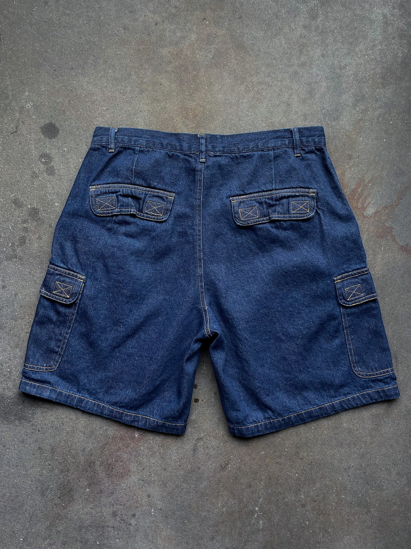 Denim Cargo Shorts—[32]