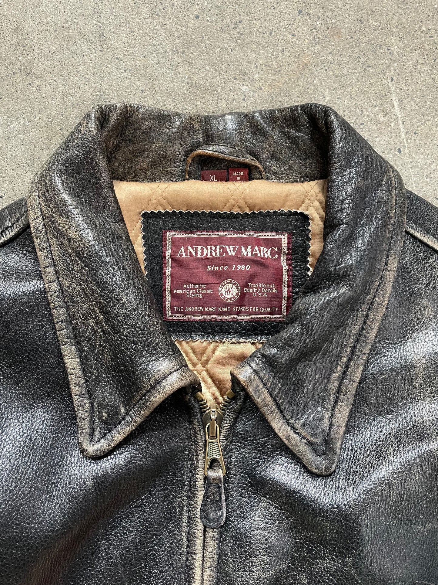 Andrew Marc Leather Jacket—[XL]