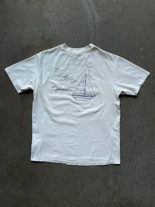 90's Blue Dolphins Sailing T-Shirt—[L]