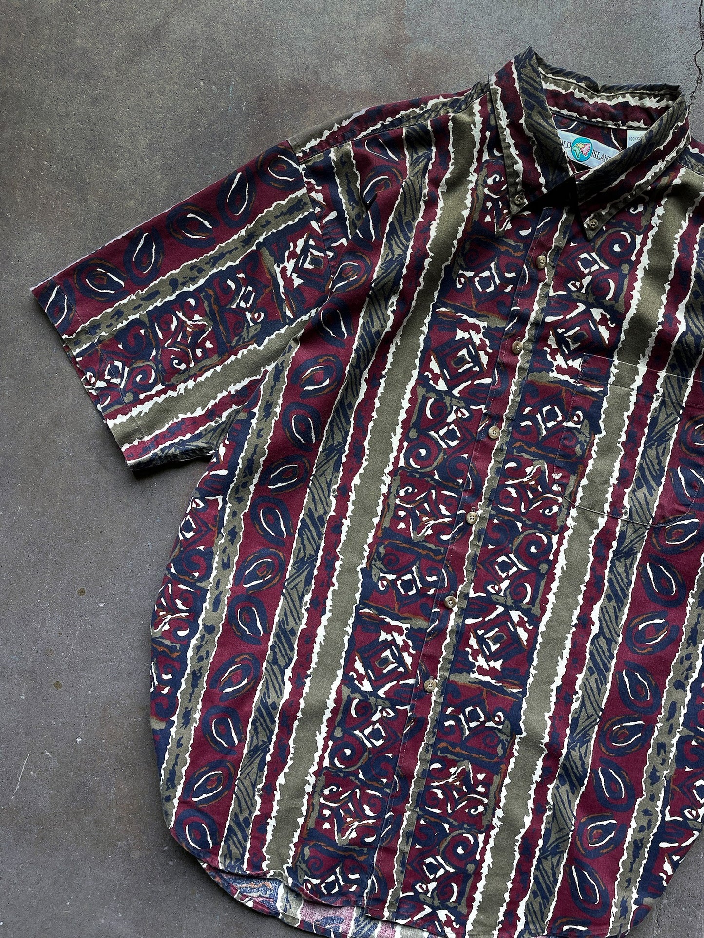 Vintage Abstract Patterned Shirt—[XL]