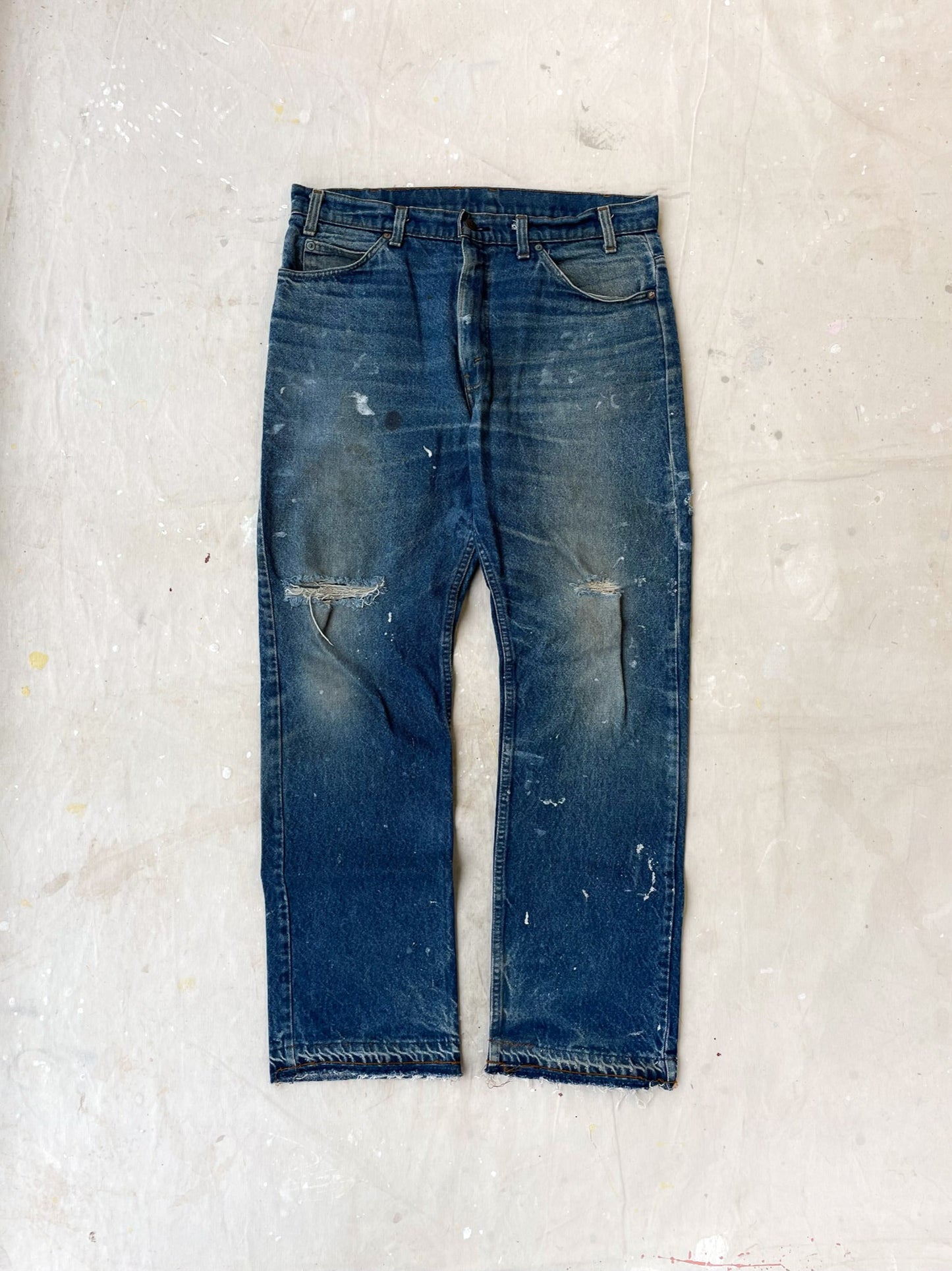 Levi's Distressed Orange Tab Jeans—[35x33]