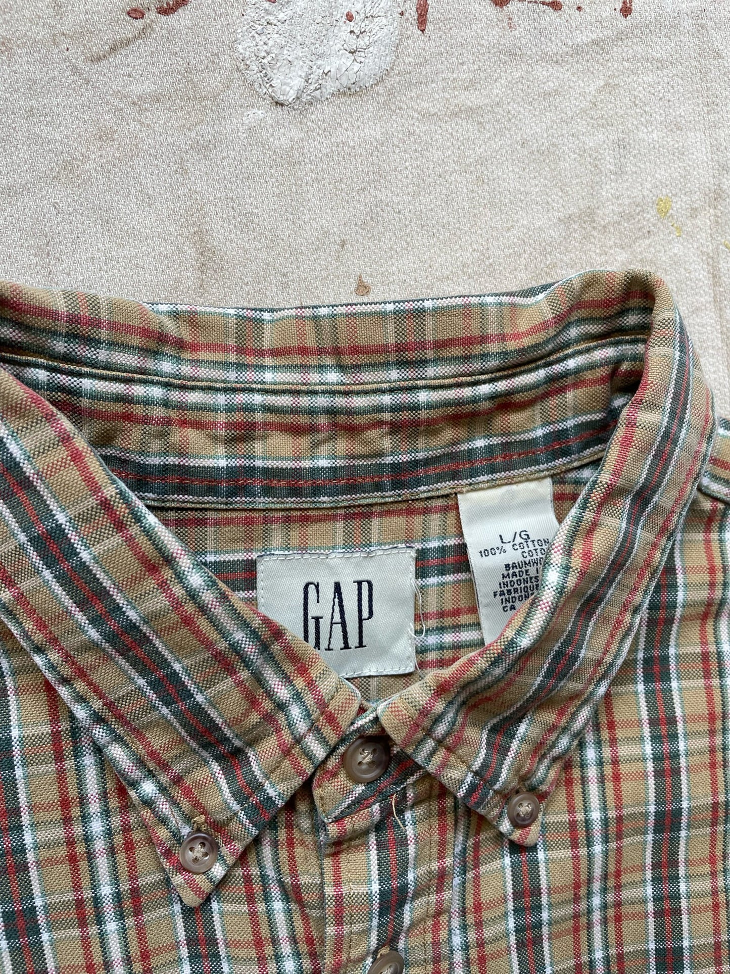 Gap Long Sleeve Plaid Shirt—[L]