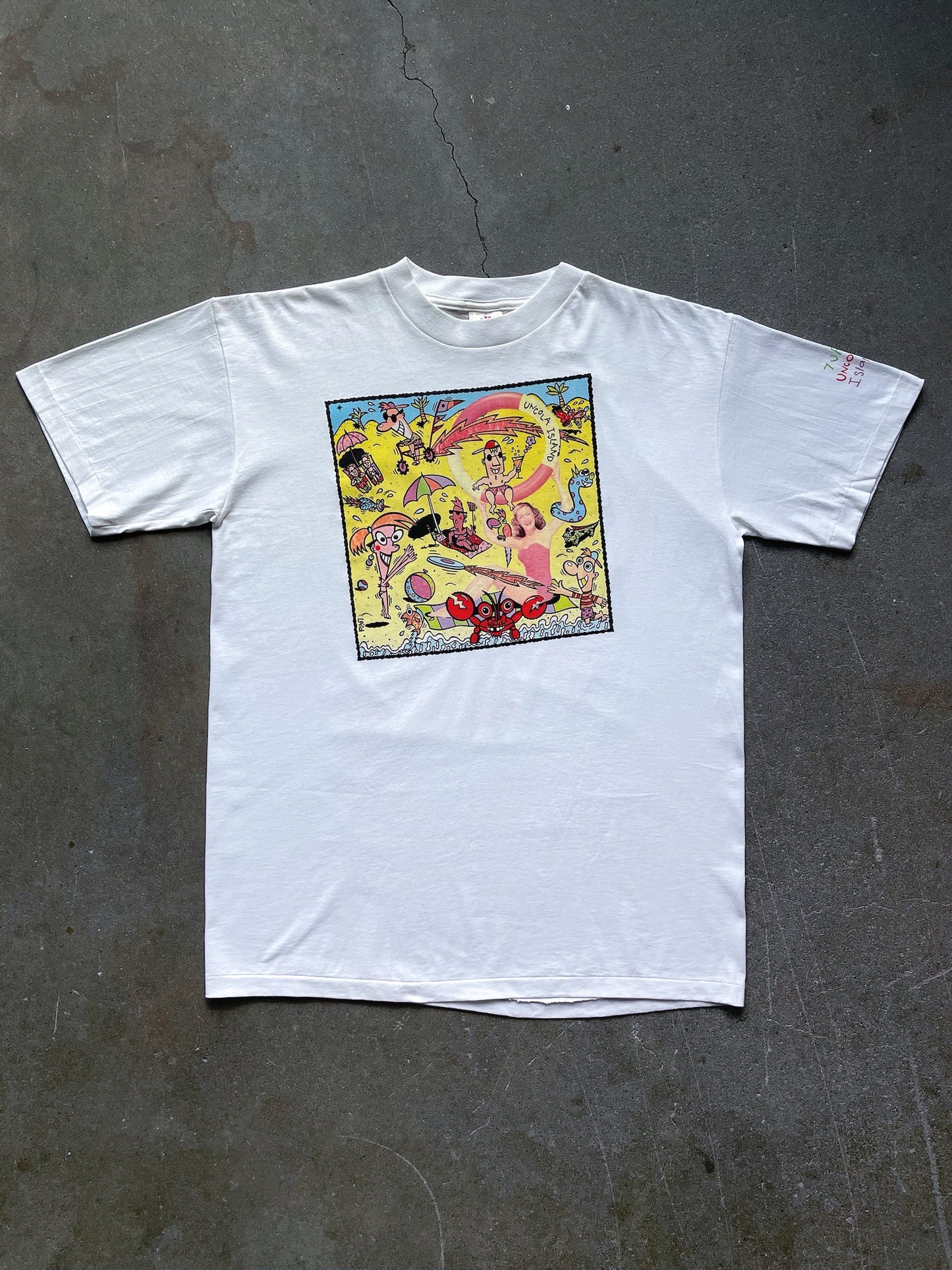 90's Uncola Island Surfing T-Shirt—[XL]