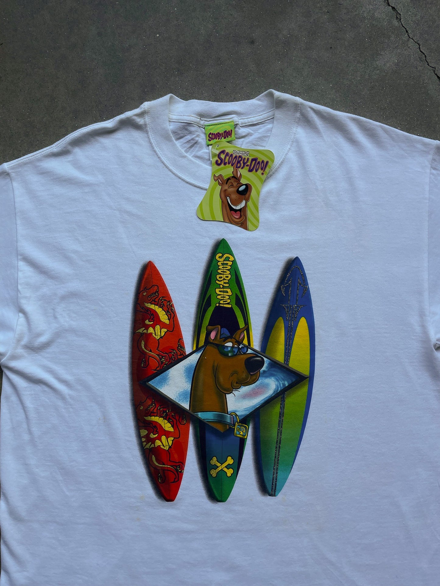 90's Deadstock Cartoon Network Scooby-Doo Surf T-Shirt—[L]