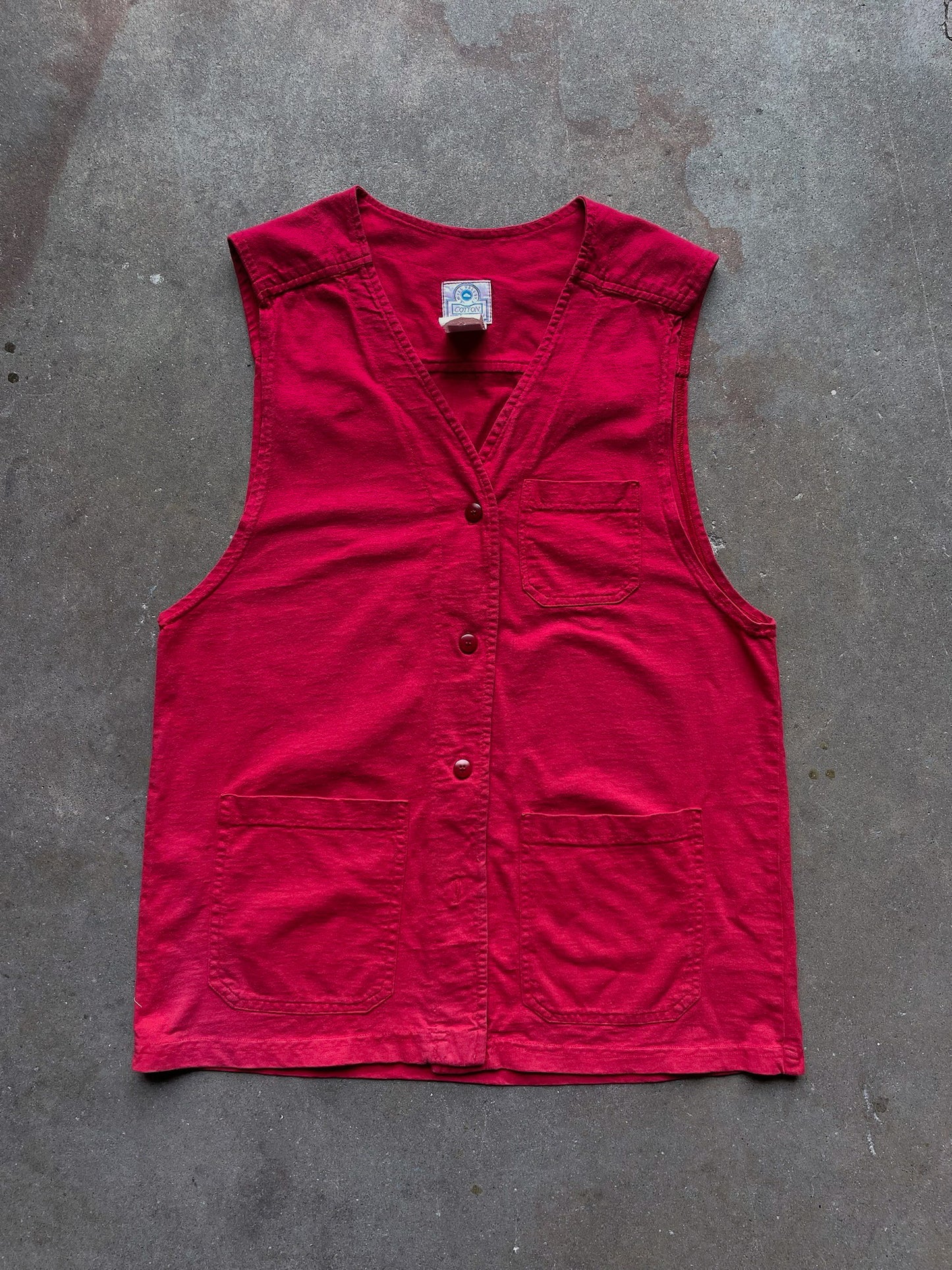 Vintage Red Cotton Studio Vest—[M]