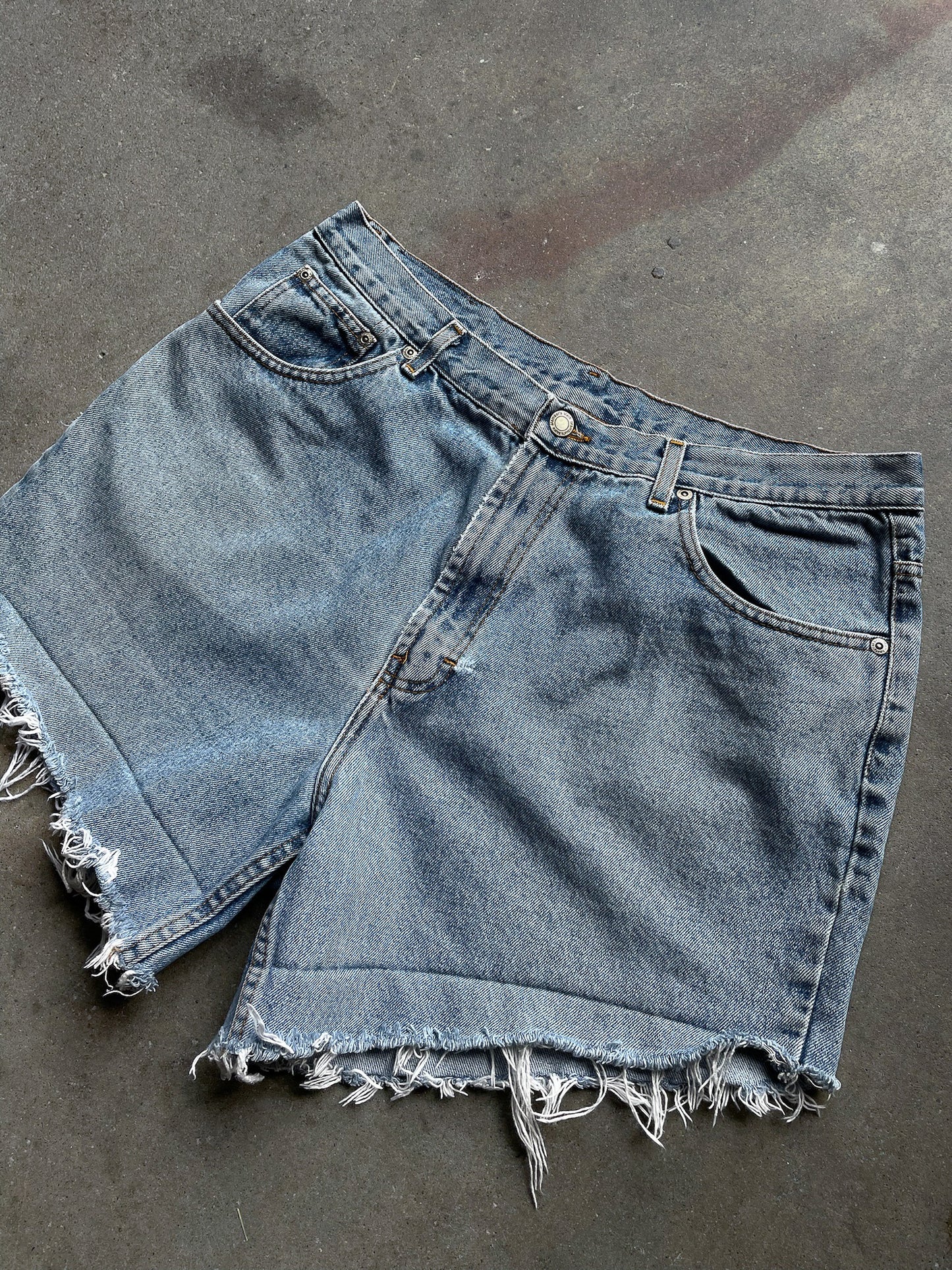 Cut Off Denim Shorts—[36]