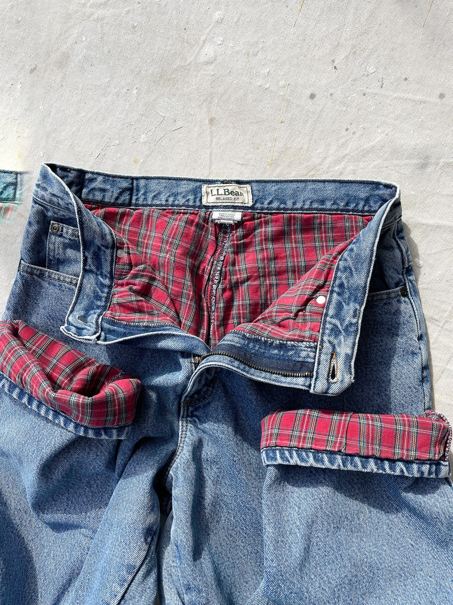 90's L.L.Bean Flannel Lined Jeans—[31x31]