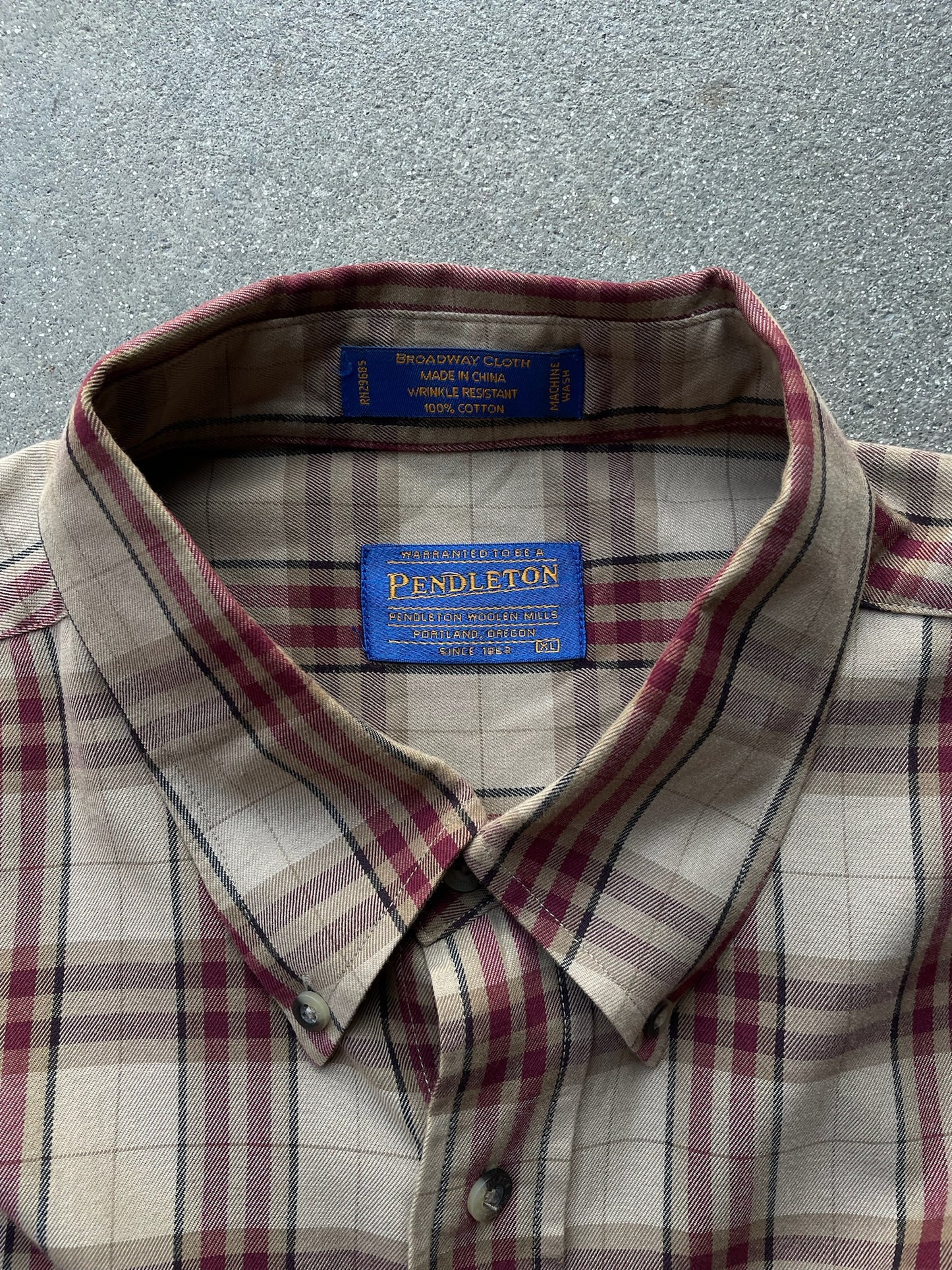 Pendleton Plaid Button-Down Shirt—[XL]