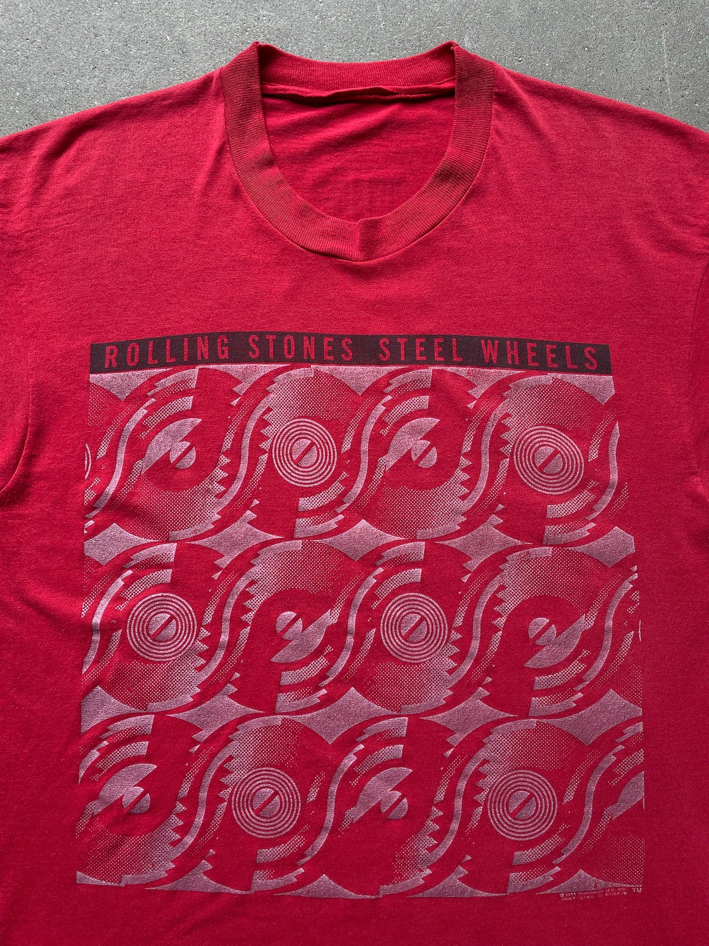 1989 The Rolling Stones Steel Wheels North American Tour CREW T-Shirt—[L]