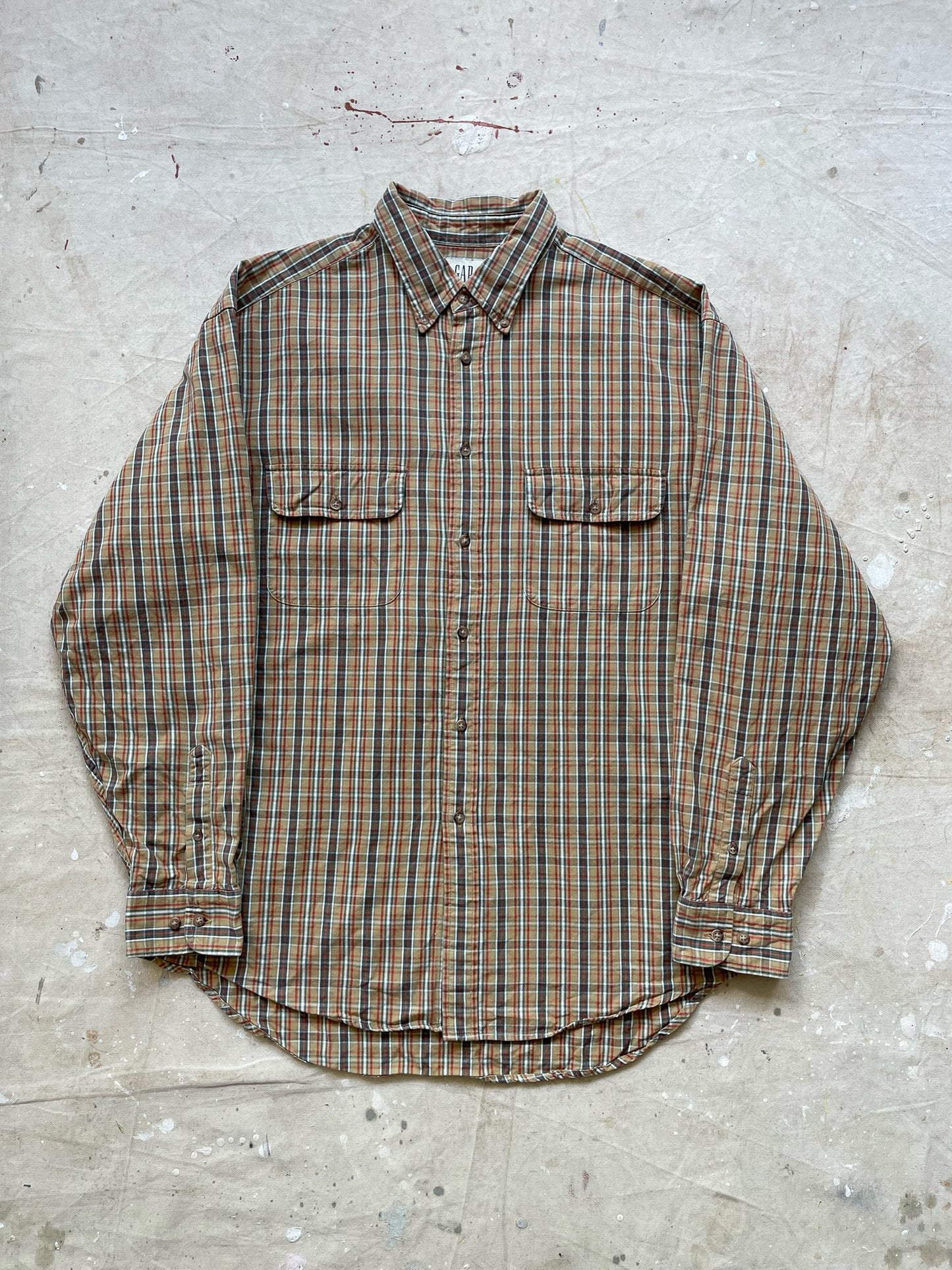 Gap Long Sleeve Plaid Shirt—[L]