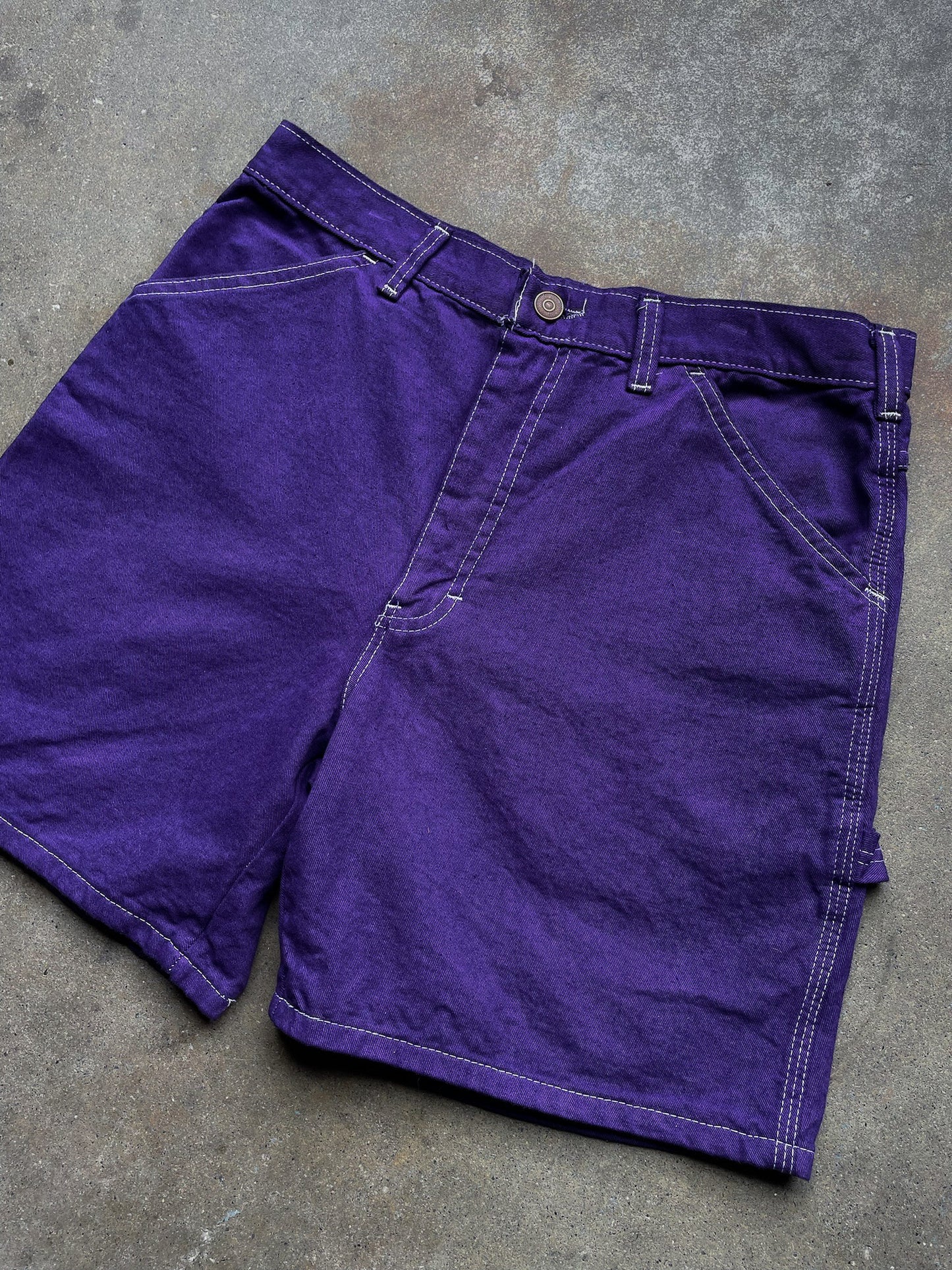 80's Over Dyed Purple Carpenter Shorts—[32]