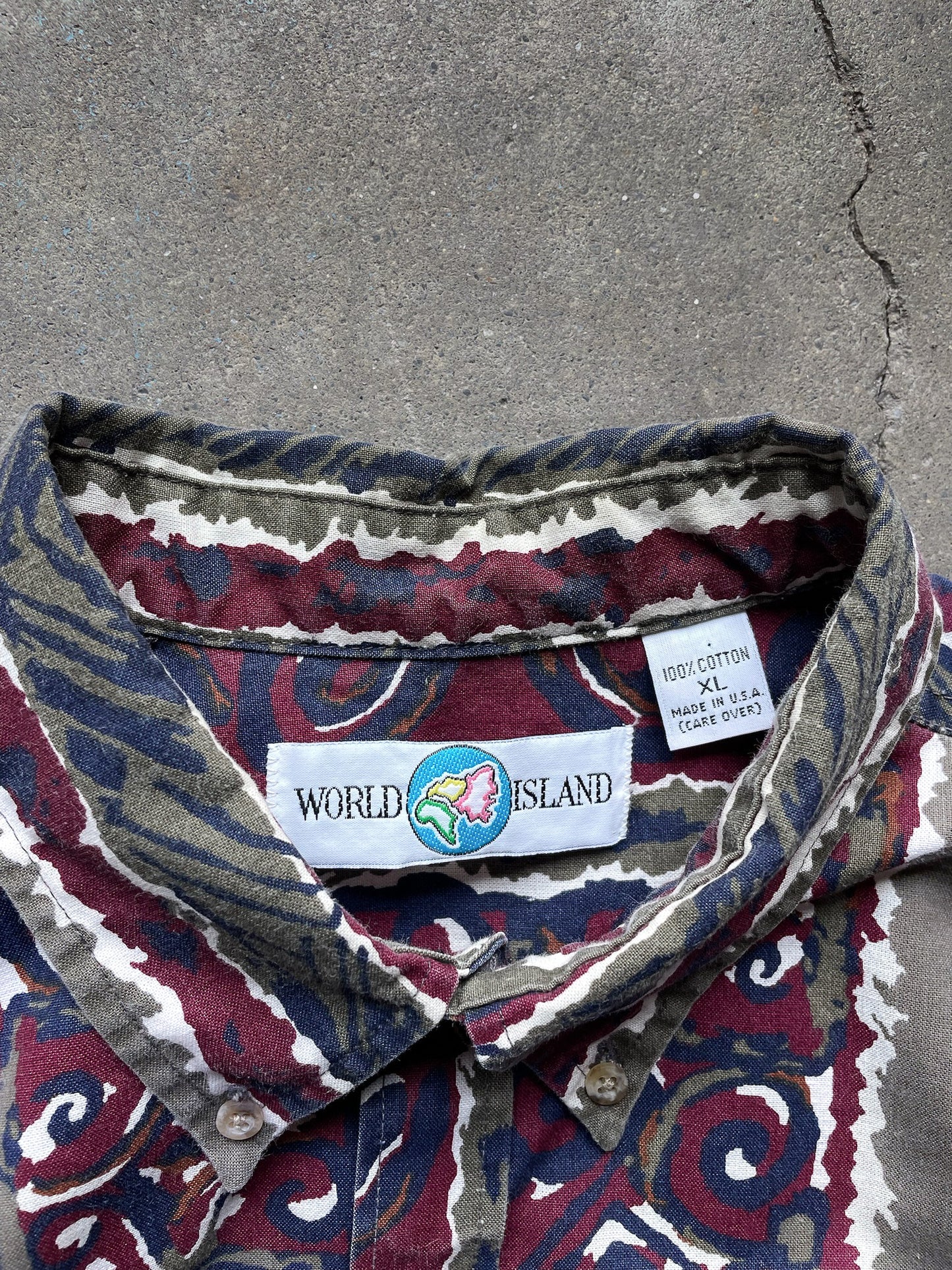 Vintage Abstract Patterned Shirt—[XL]