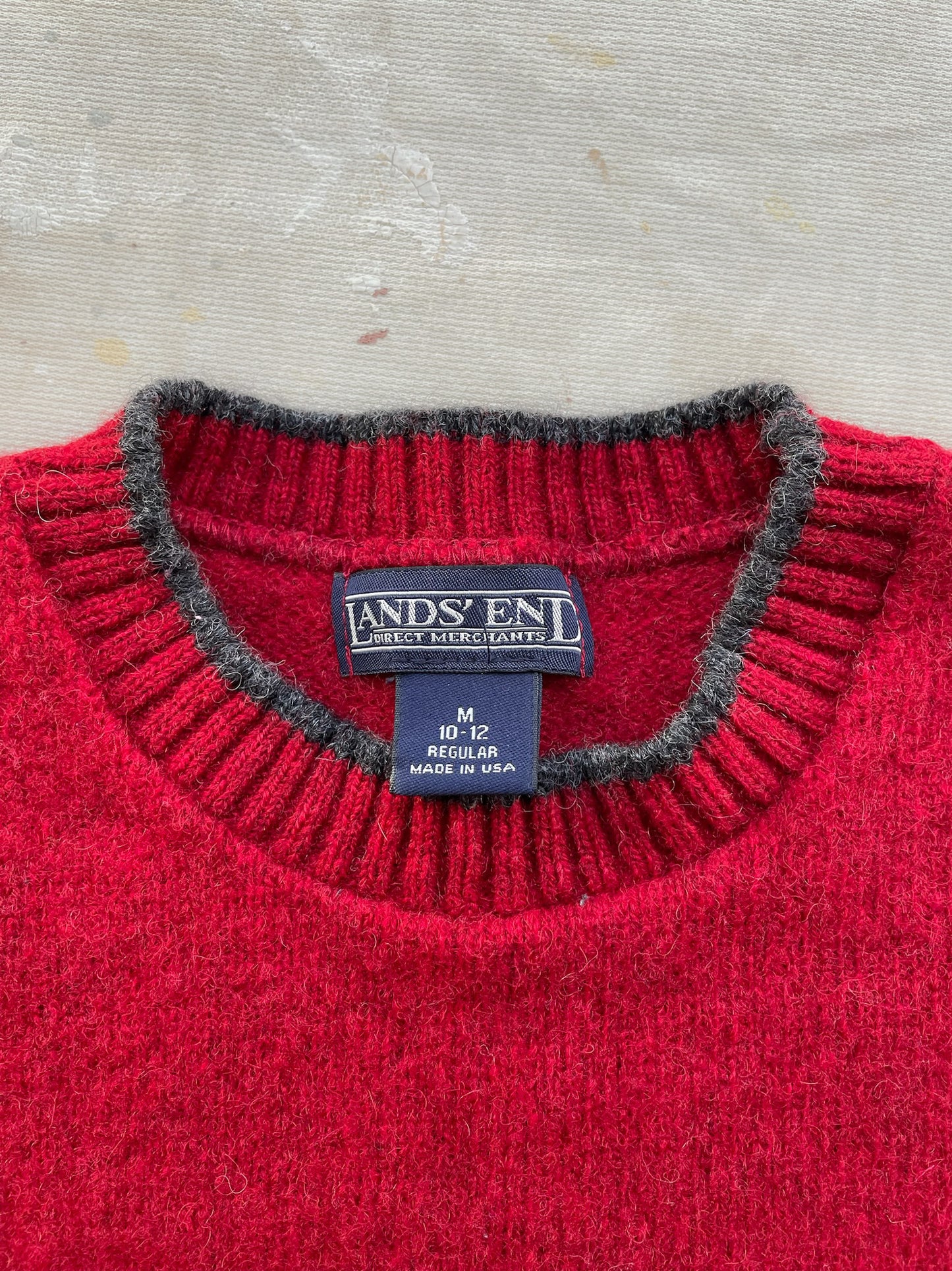 80's Lands' End Wool Knit Crewneck Sweater—[S/M]