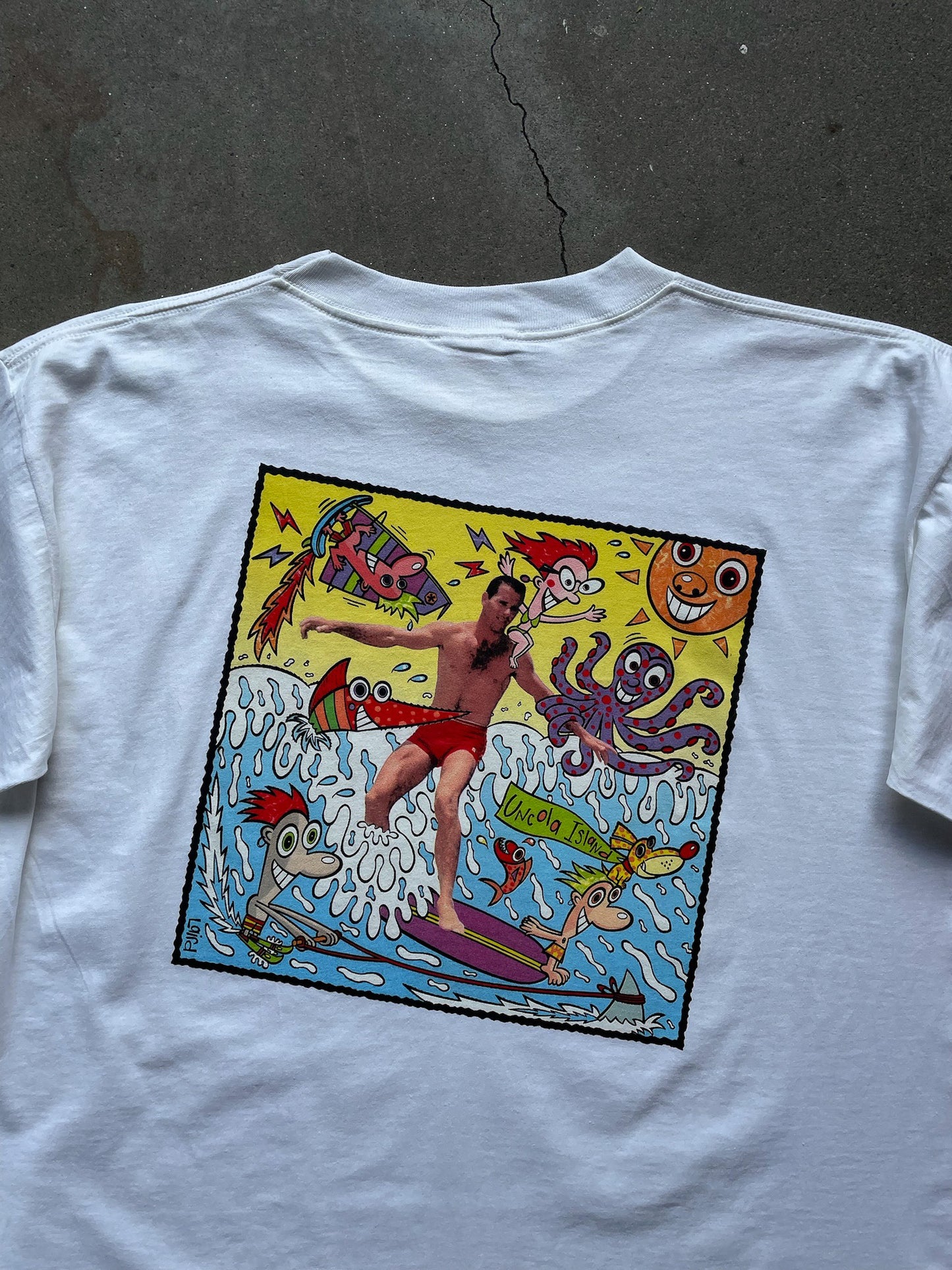 90's Uncola Island Surfing T-Shirt—[XL]